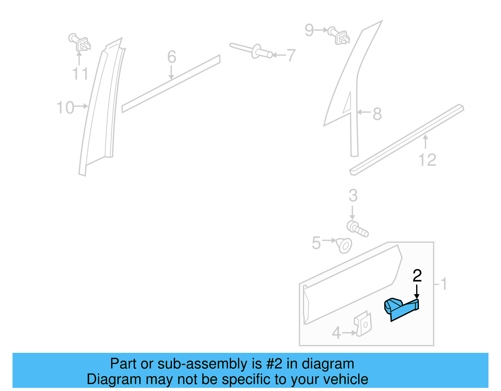 Lower Molding Clip 7P0-854-719 - View 16