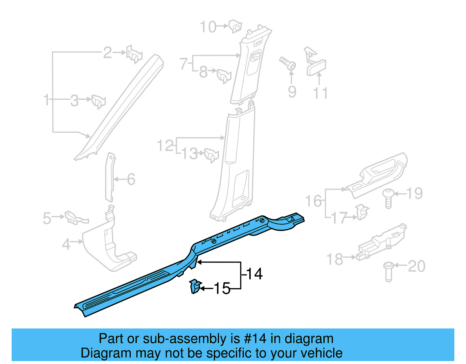 Door Sill Plate 3CN-853-372-D-82V - View 2