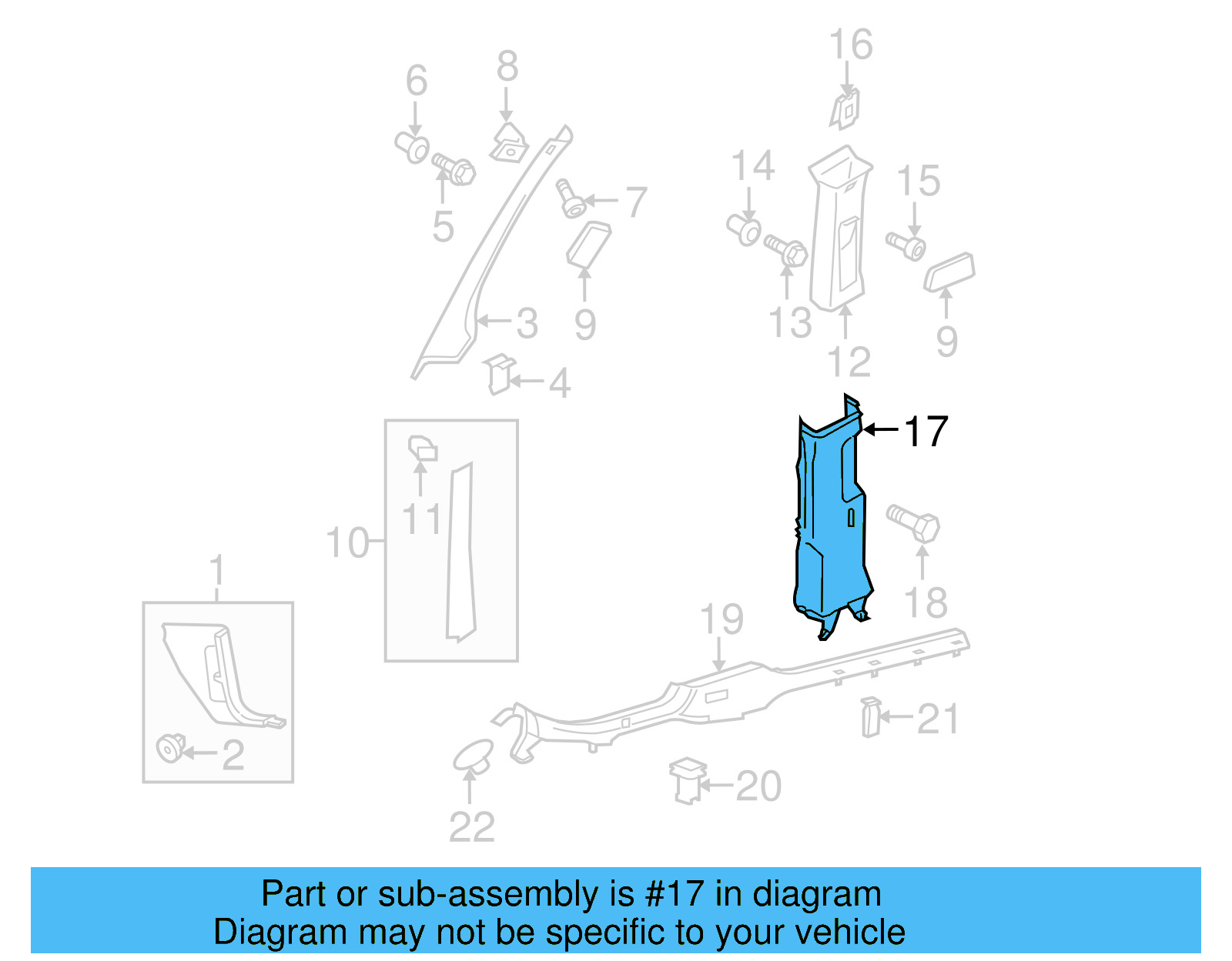 Lower Center Pillar Trim 1K4-867-297-D-7G8 - View 6