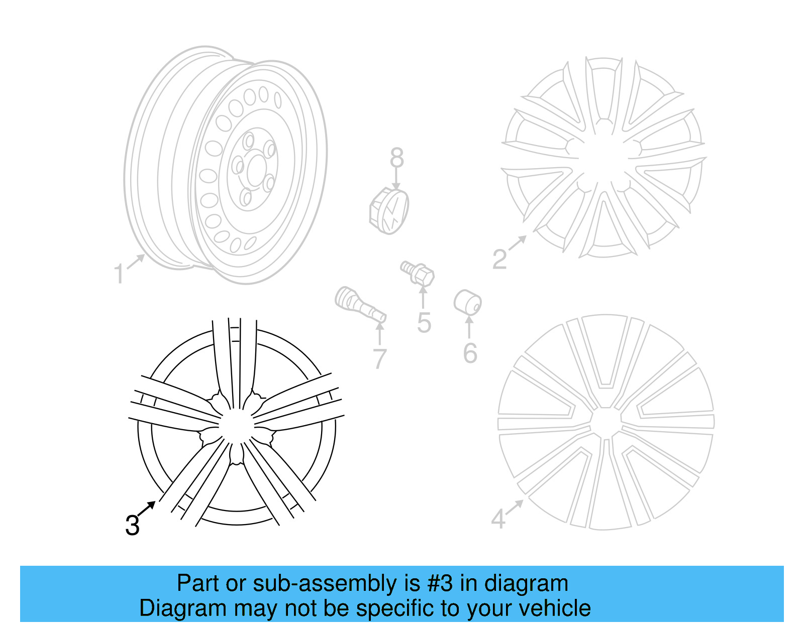 Wheel, Alloy 3C0-601-025-AN-16Z