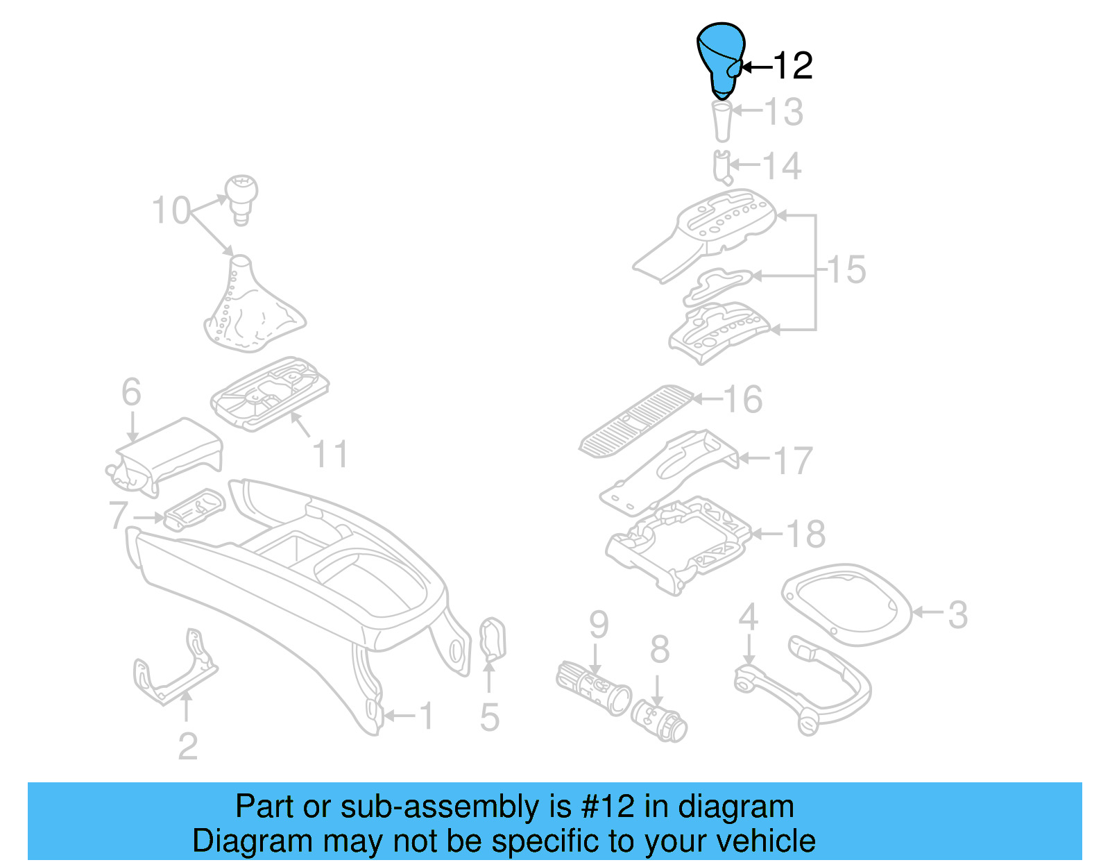 Shift Knob 3B1-713-139-J-4EC - View 11