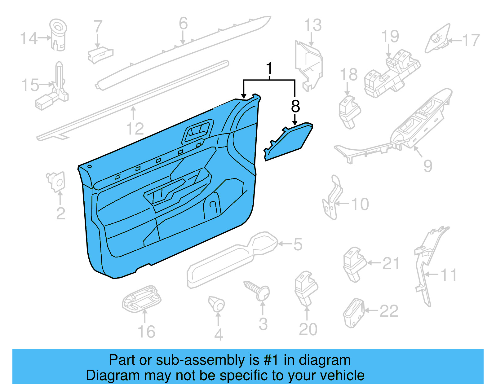 Door Trim Panel 5C7-867-012-N-HOQ - View 3