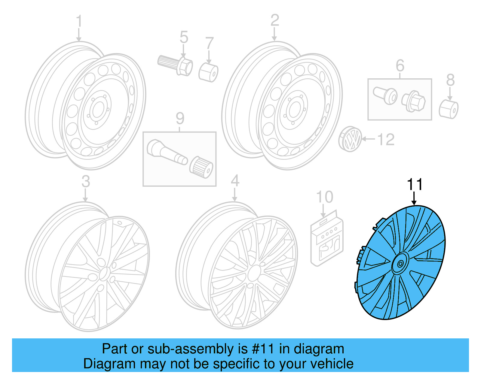 Wheel Cover 5C0-601-147-D-QLV - View 7