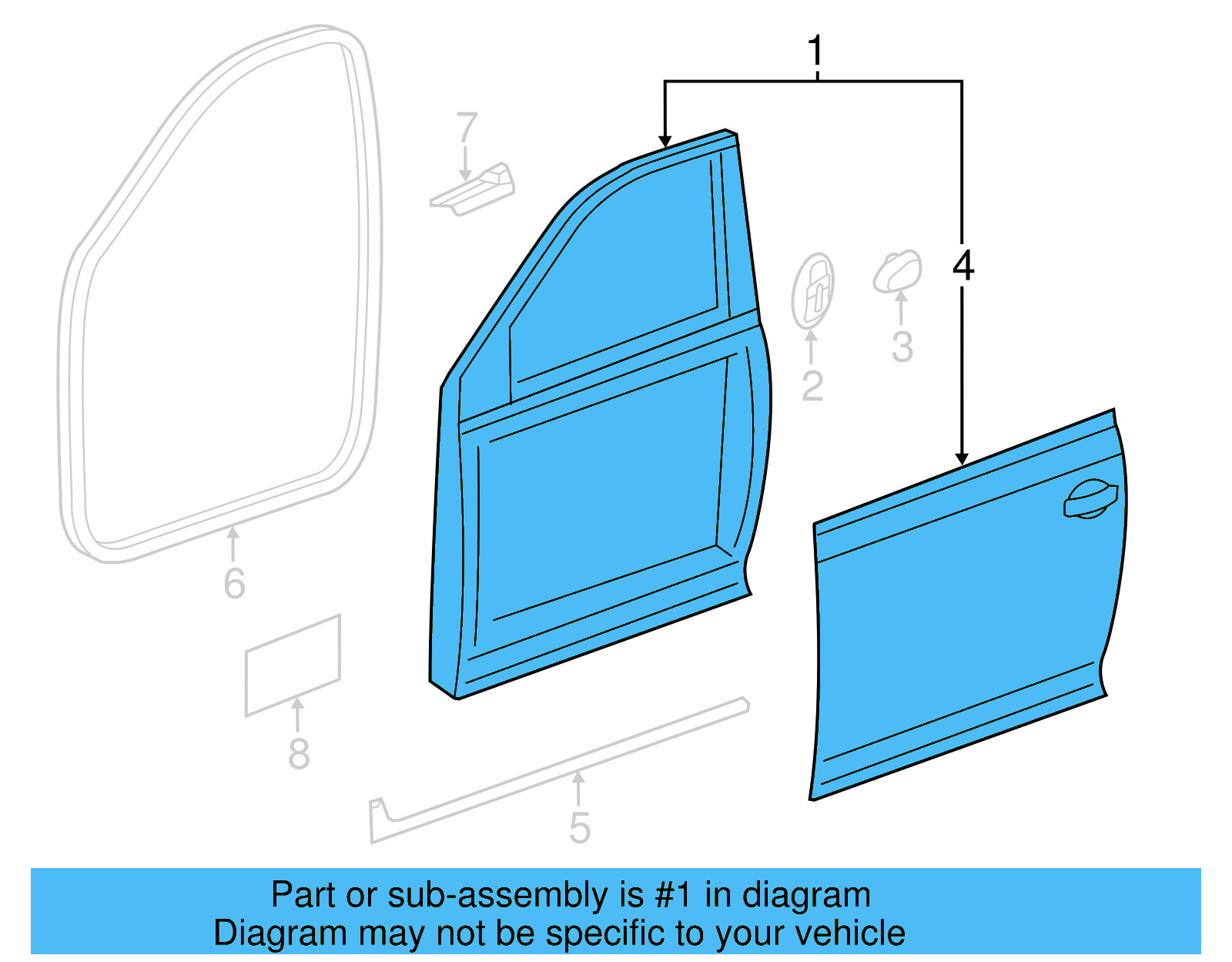 Door Shell 5C6831055J - View 4