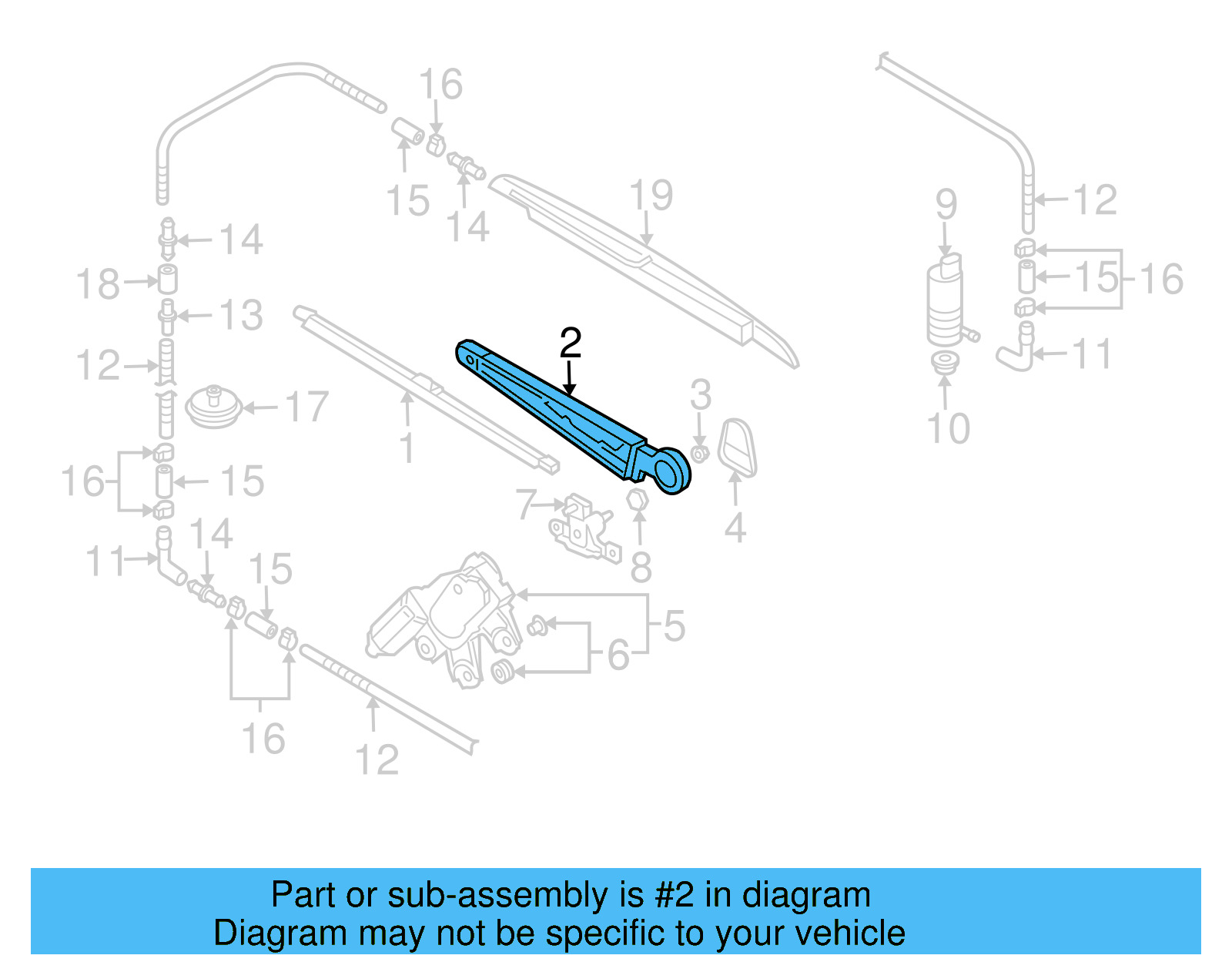 Windshield Wiper Arm 7L5-955-408-G - View 6