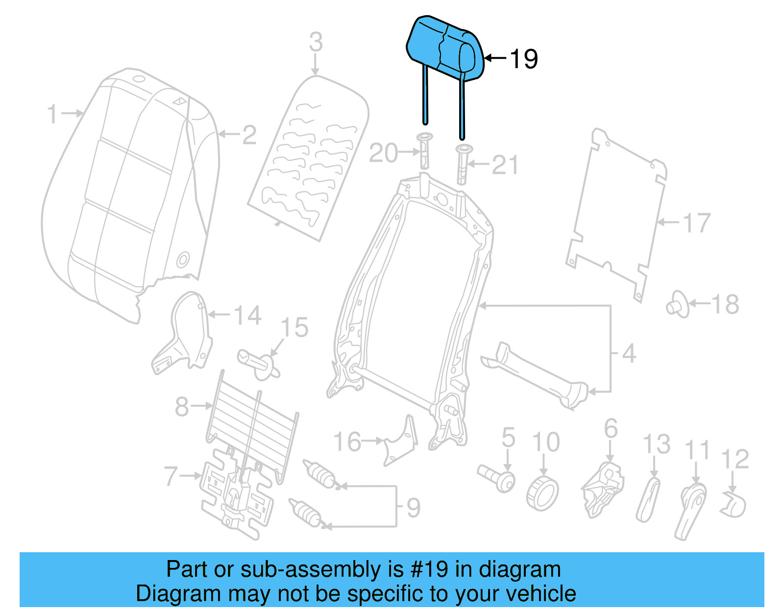 Headrest 5N0-881-903-E-ZGE - View 3