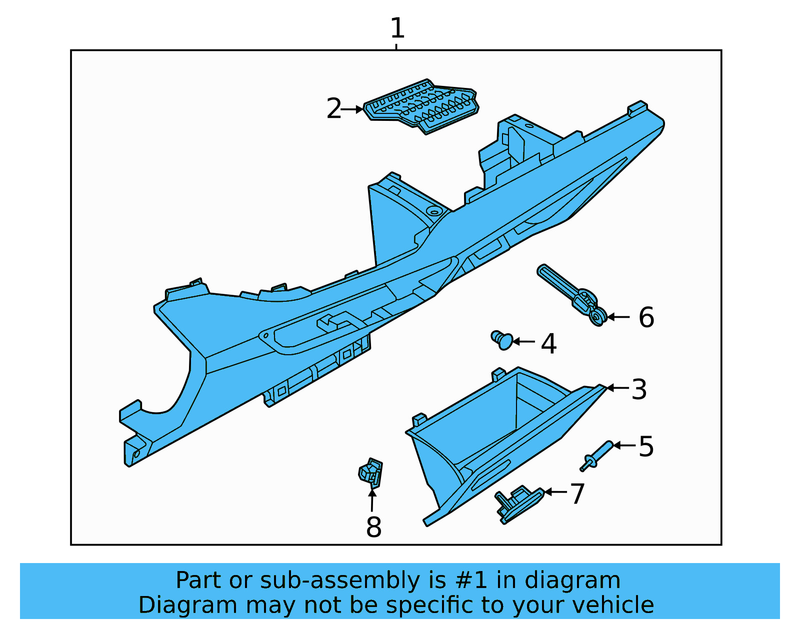 Glove Box Assembly 11B-857-097-E-4PK - View 3