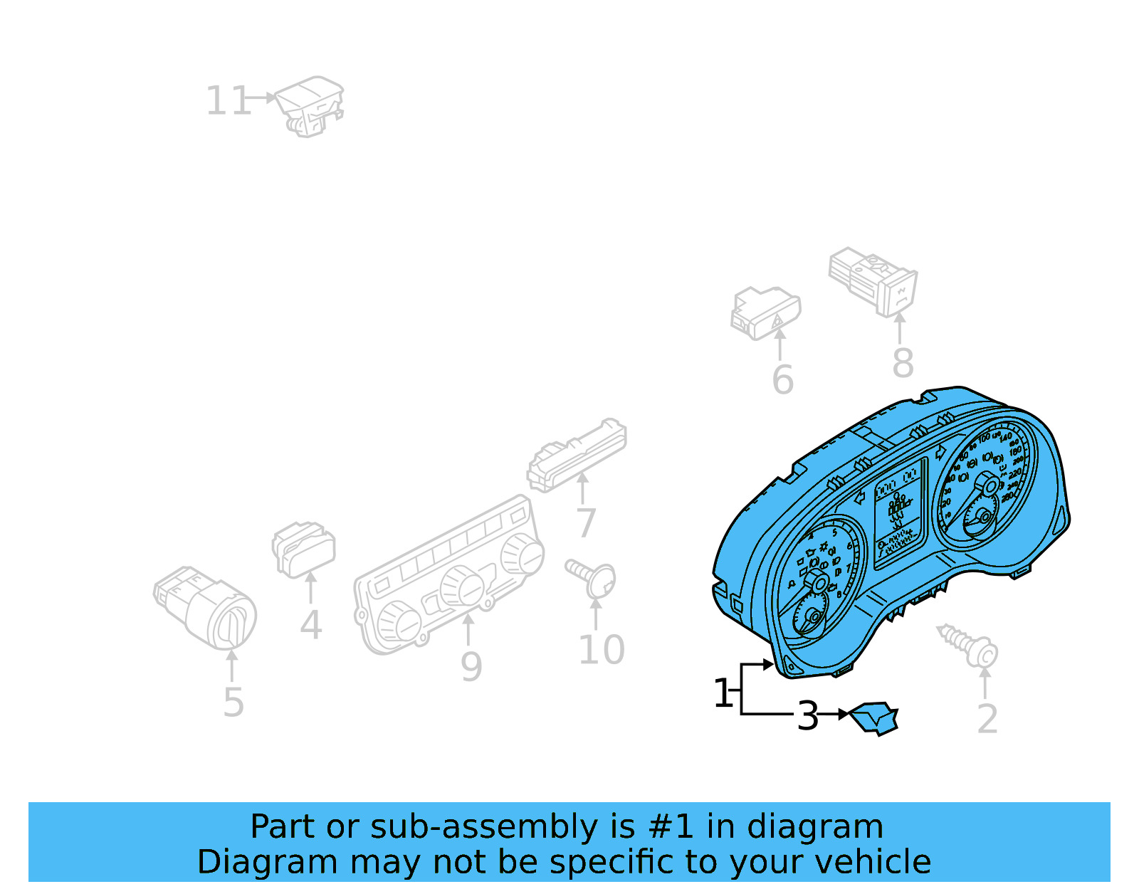 Instrument Cluster 561-920-981-G - View 4