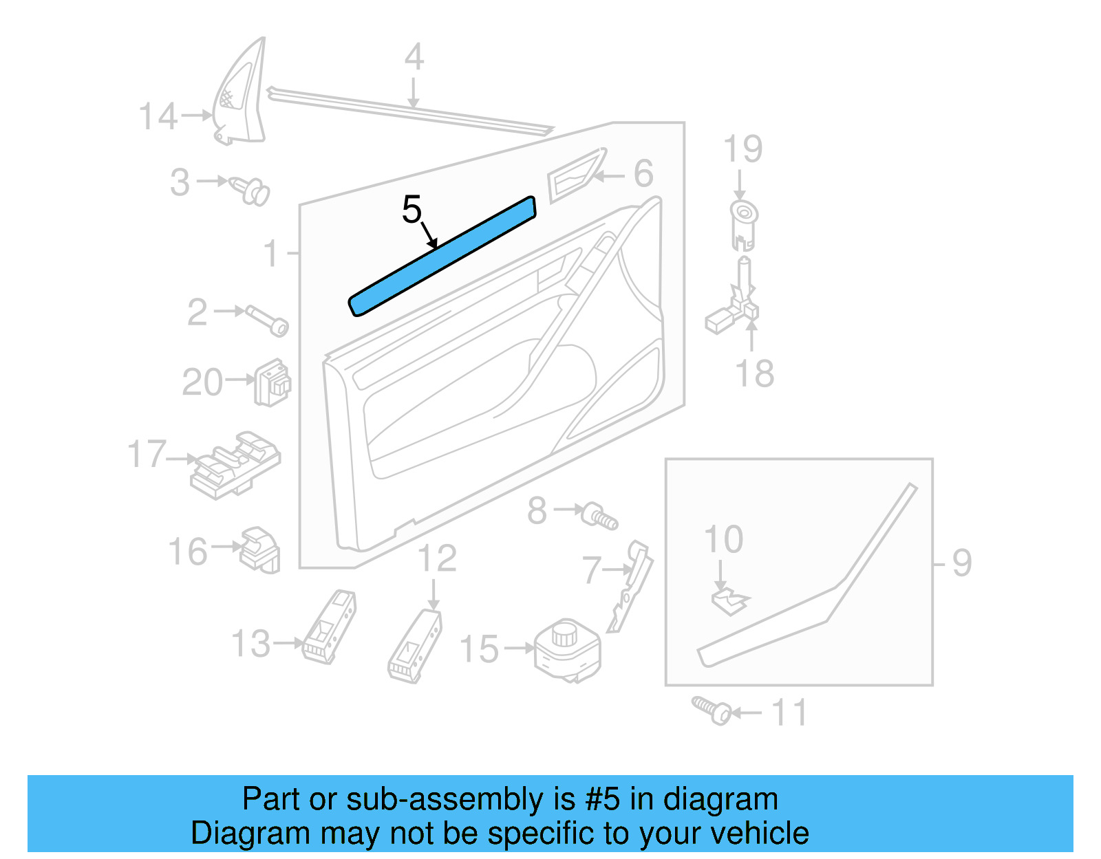 Trim Molding 5K4-867-439-4AR - View 7