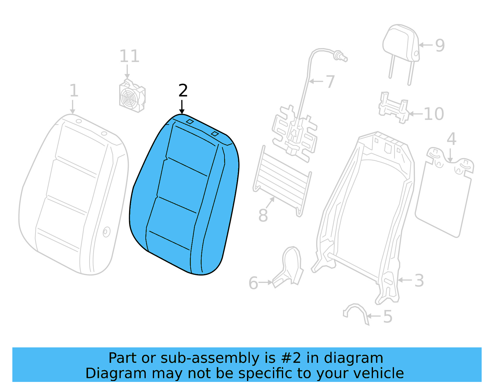 Seat Back Pad 3G8-881-775-H - View 4