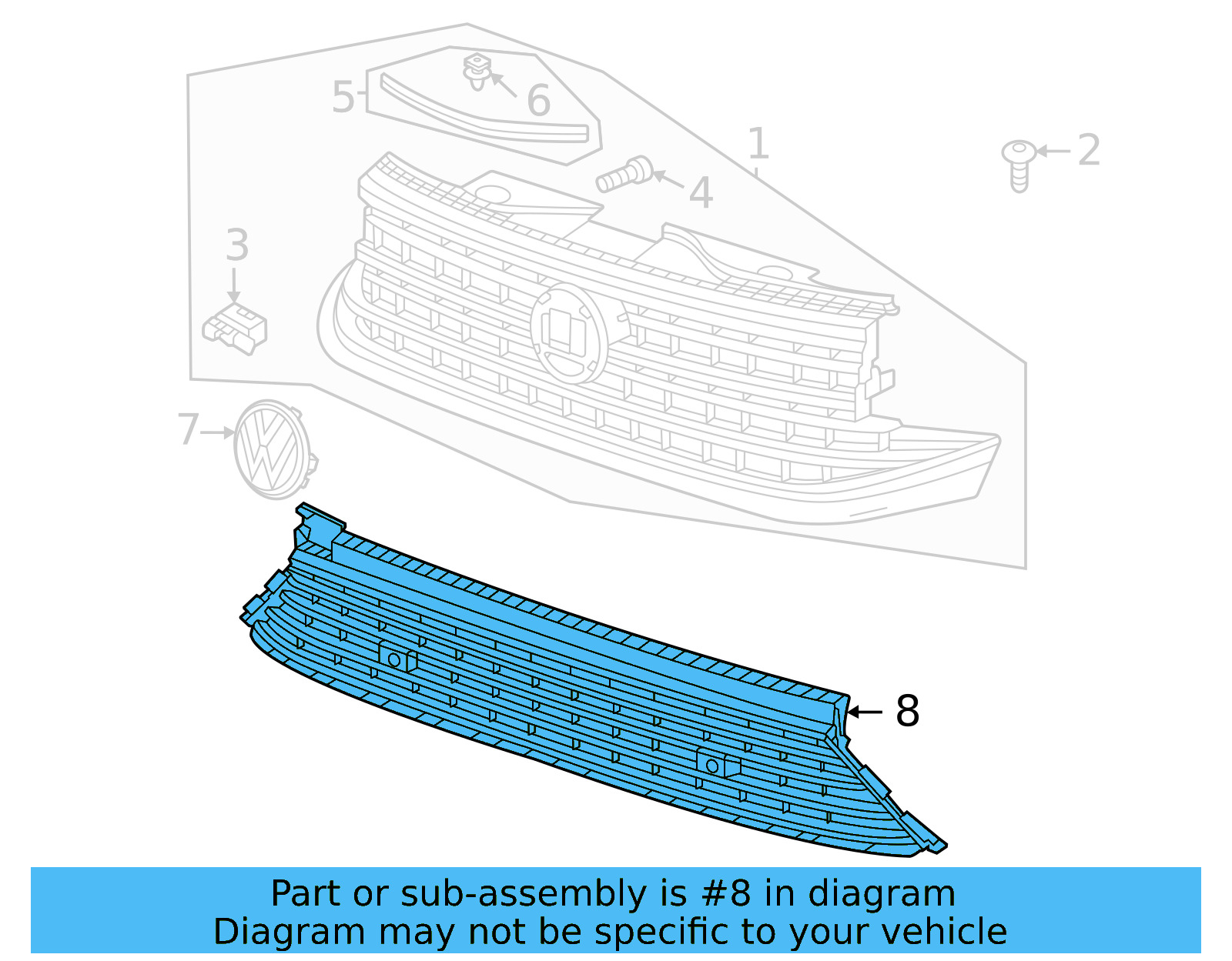 Lower Grille 3CN-853-671-E-041 - View 4