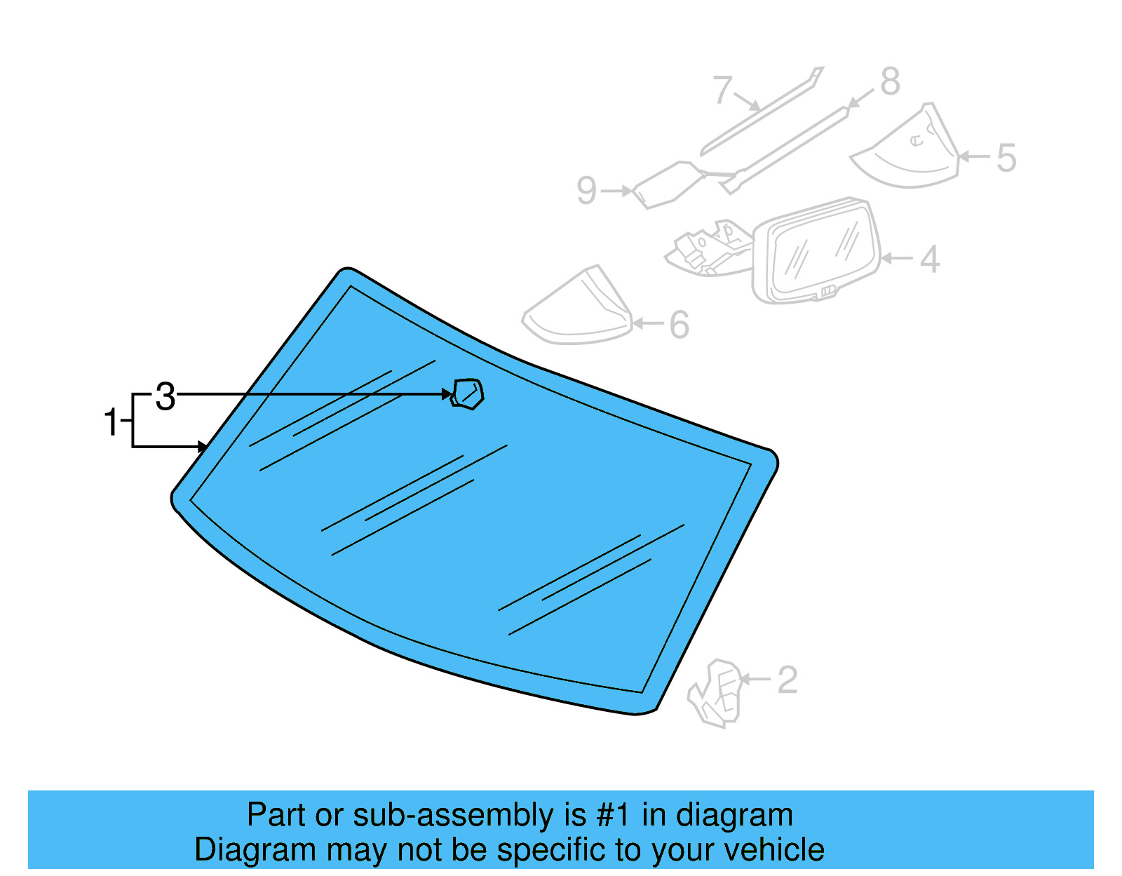 Windshield 7L0845099AF - View 2