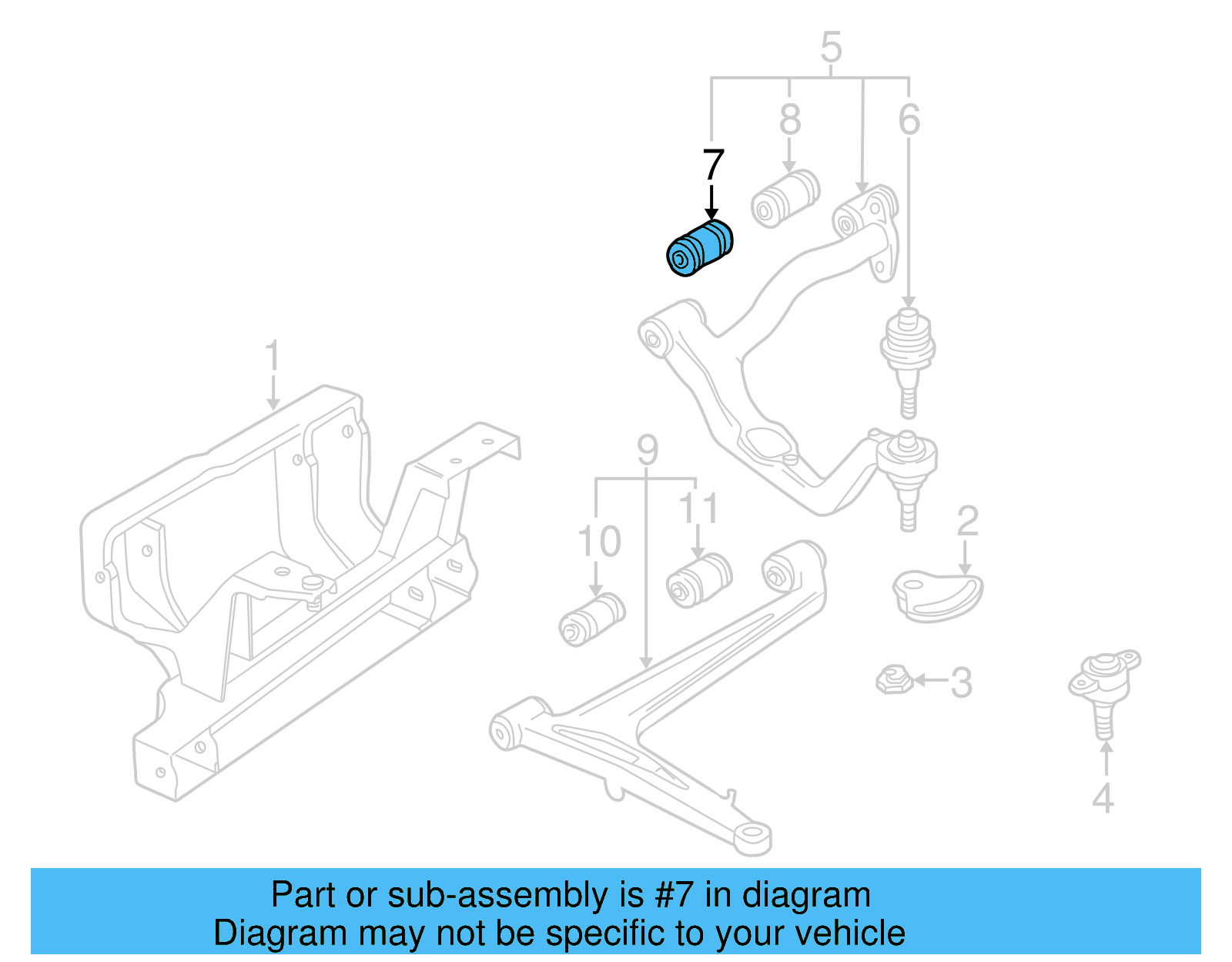 Control Arm Bushing 701-407-077-A - View 6