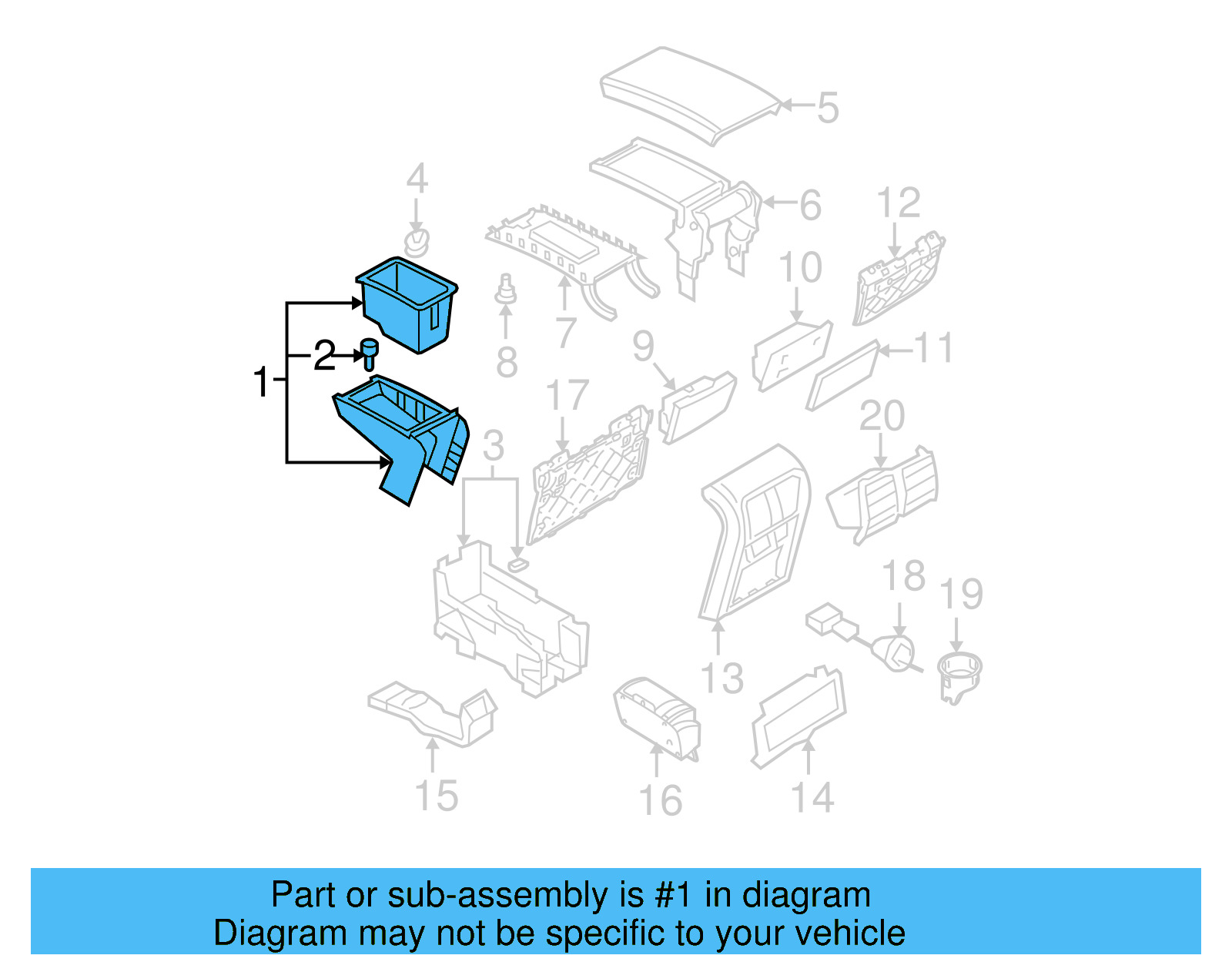 Center Console 3C0-864-320-D-7R3