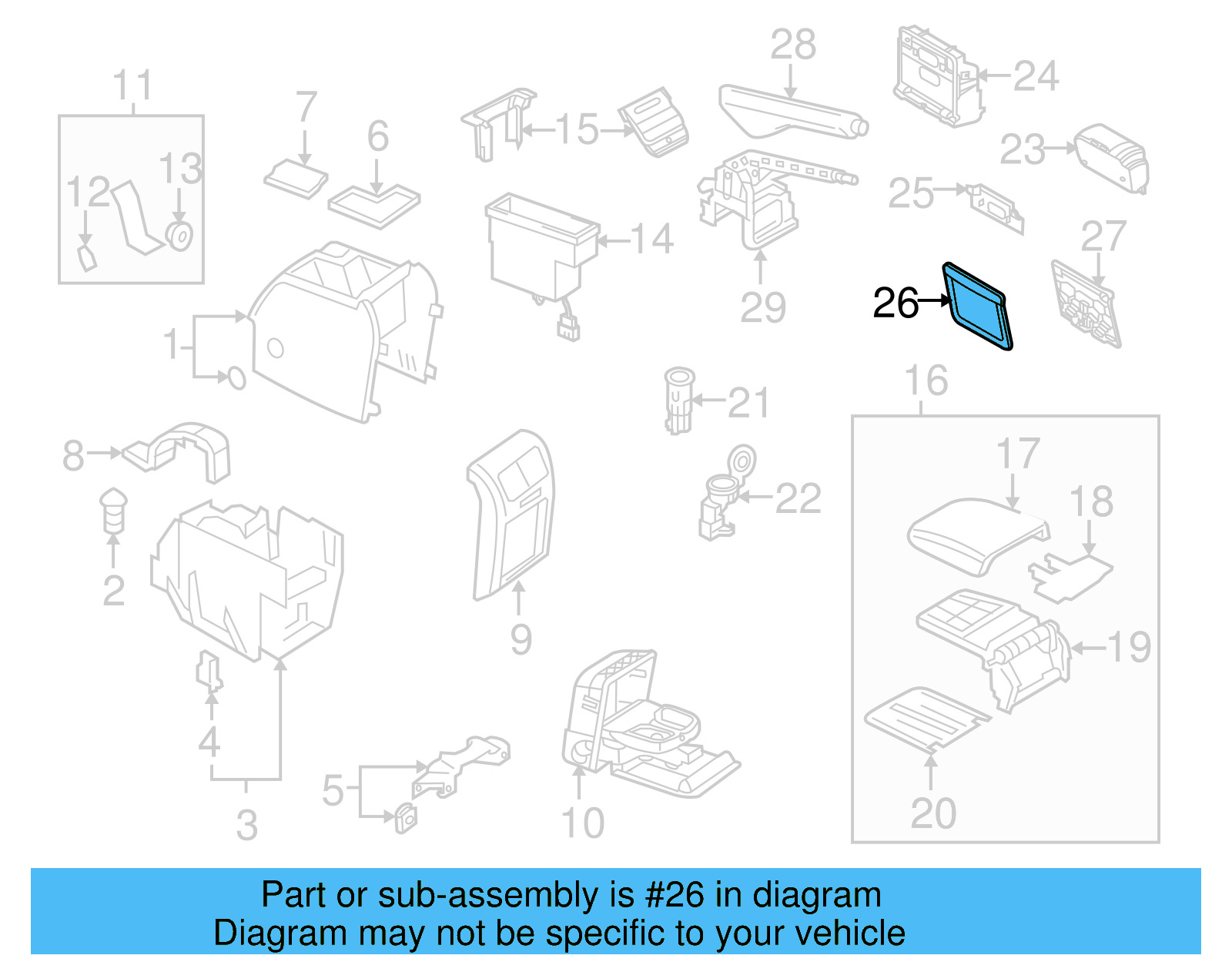 Console Trim Panel 1K0-919-323-3Z7 - View 10