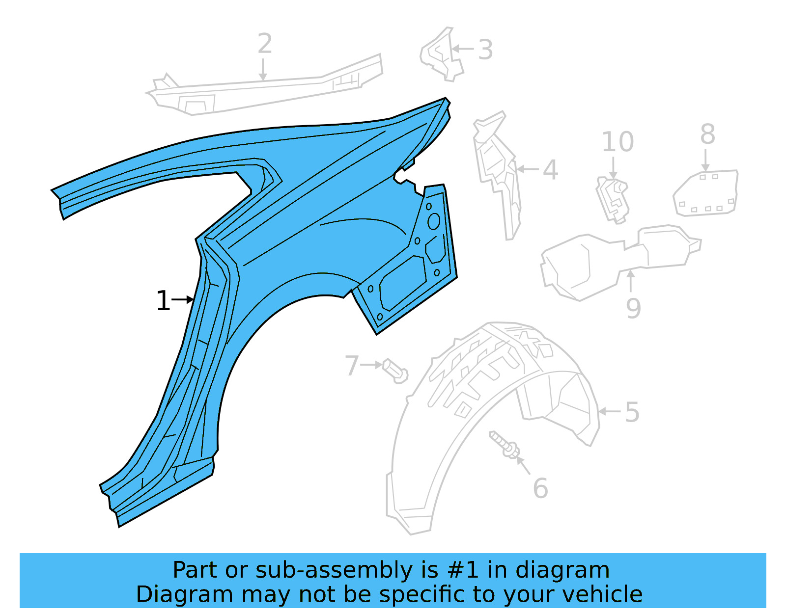 Quarter Panel 3G8-809-843 - View 3