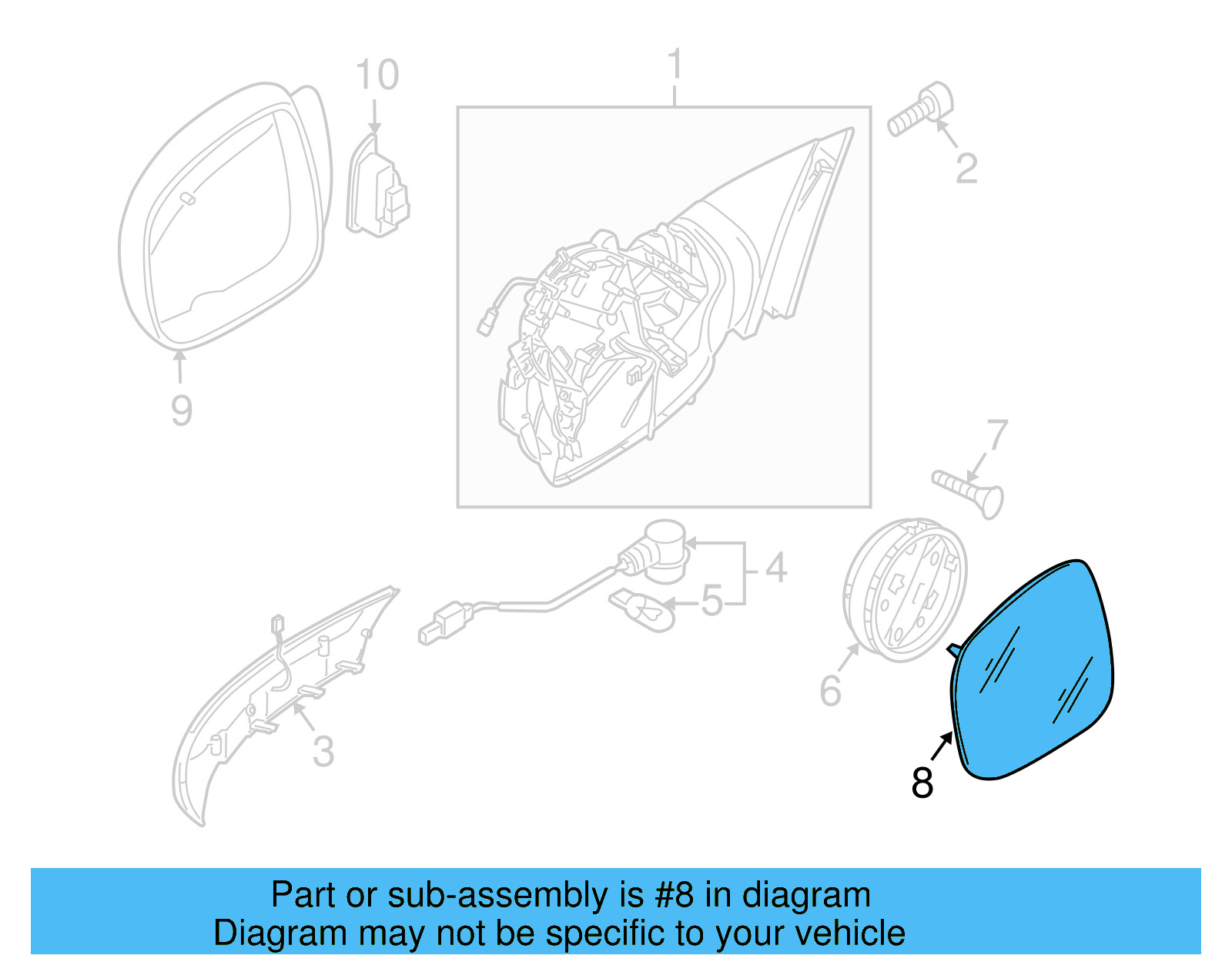 Mirror Glass 7L6-857-521-M - View 4