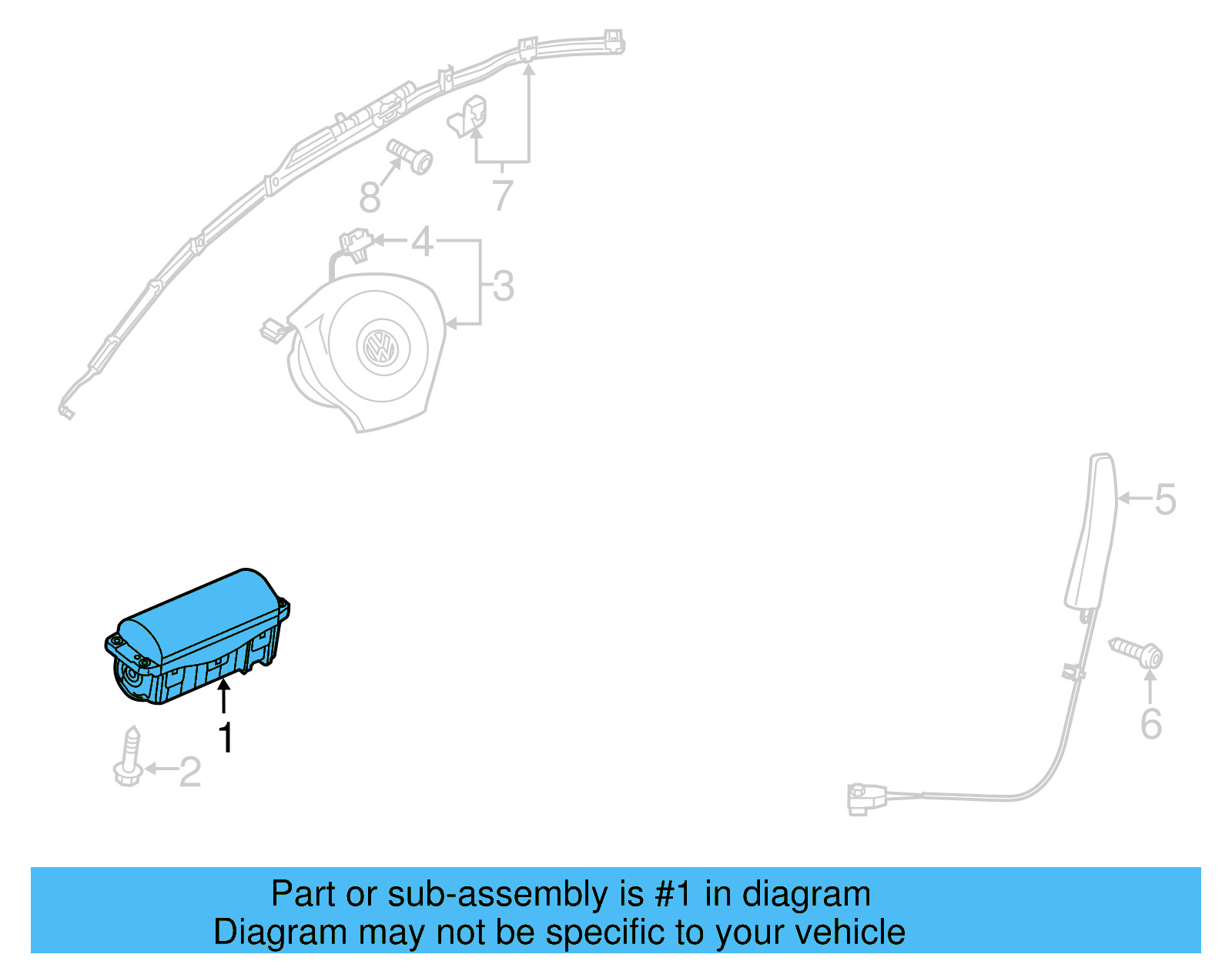 Passenger Air Bag 561-880-204-B - View 2