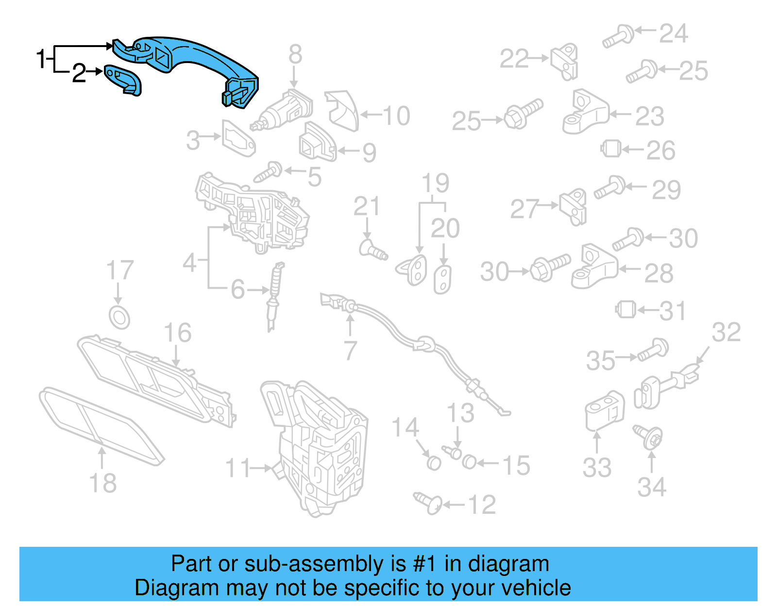 Handle, Outside 5NN-837-206-C-GRU