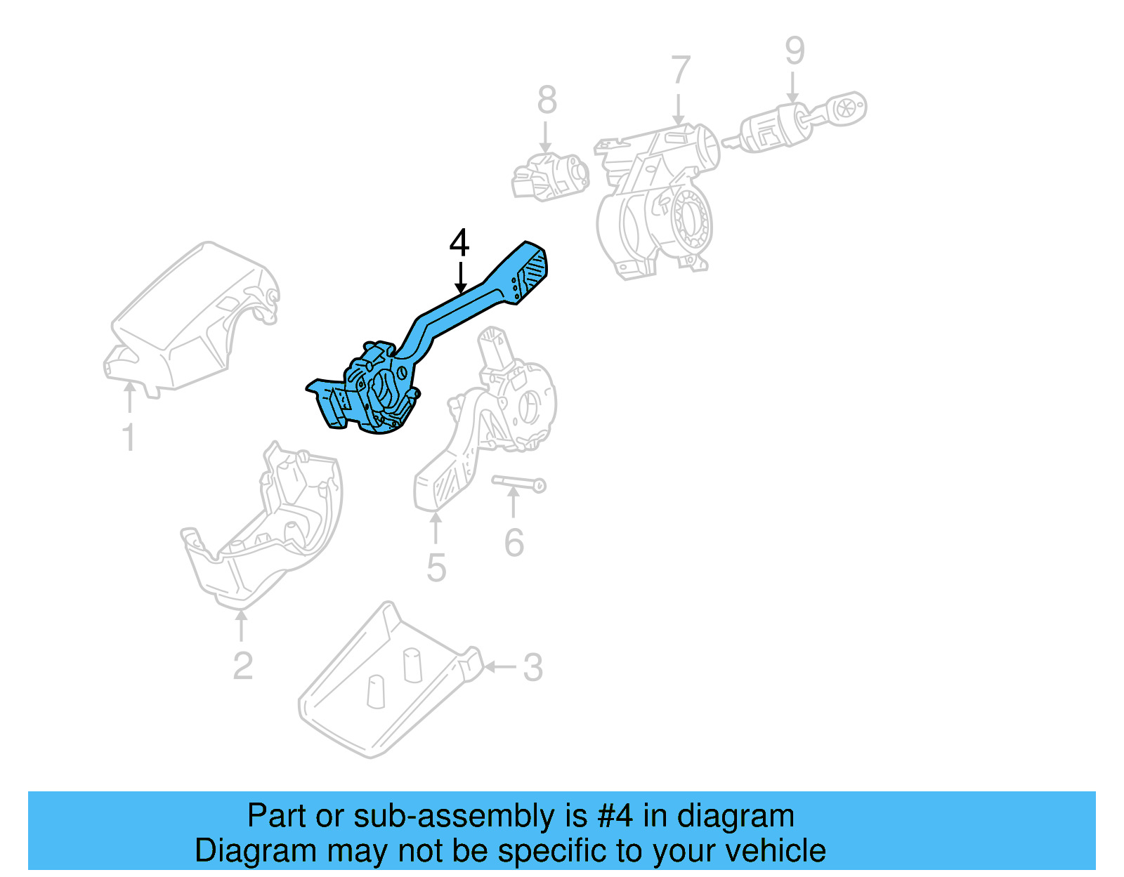 Wiper Switch 7D0-953-519-C-01C - View 5