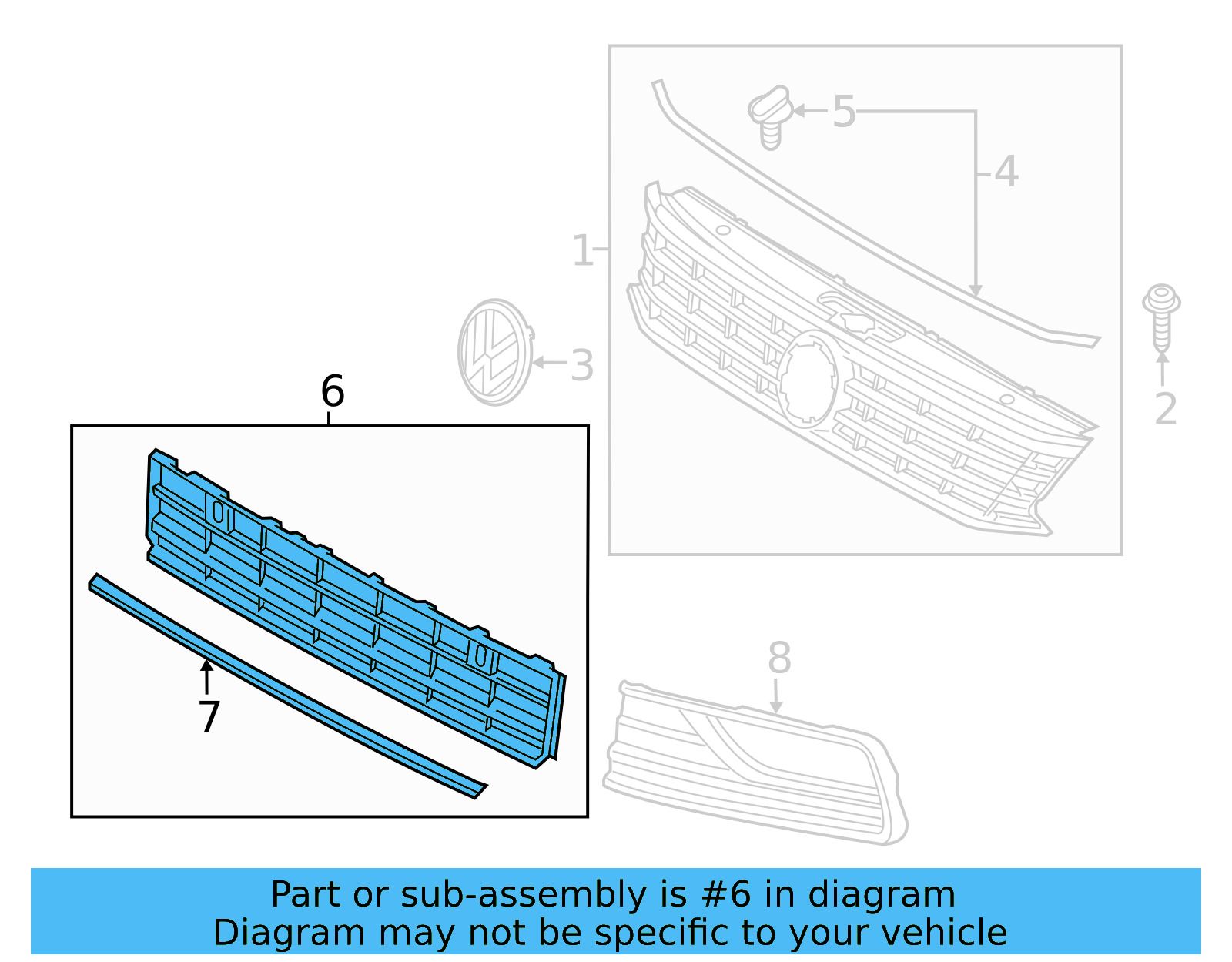 Lower Grille 561-853-671-H-RYP - View 4
