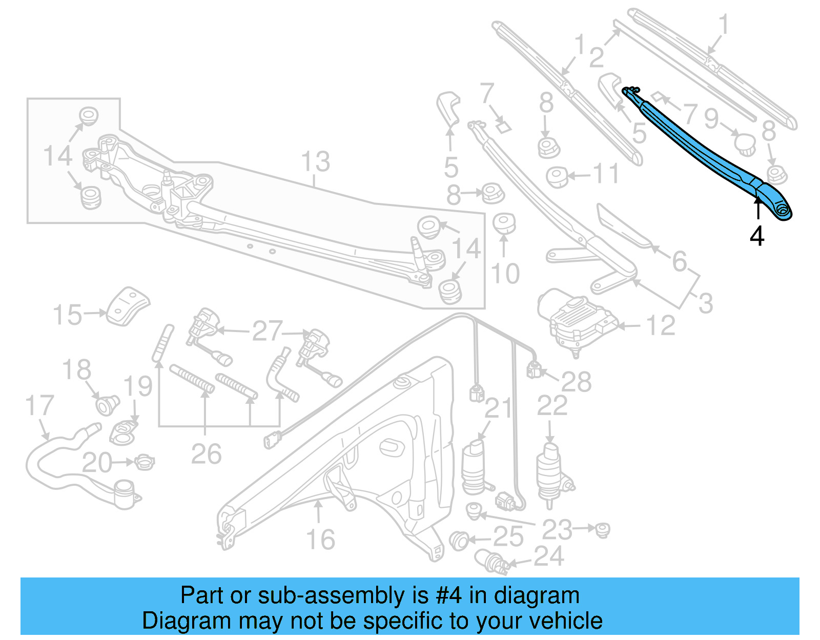 Wiper Arm 7L5-955-407-F - View 5