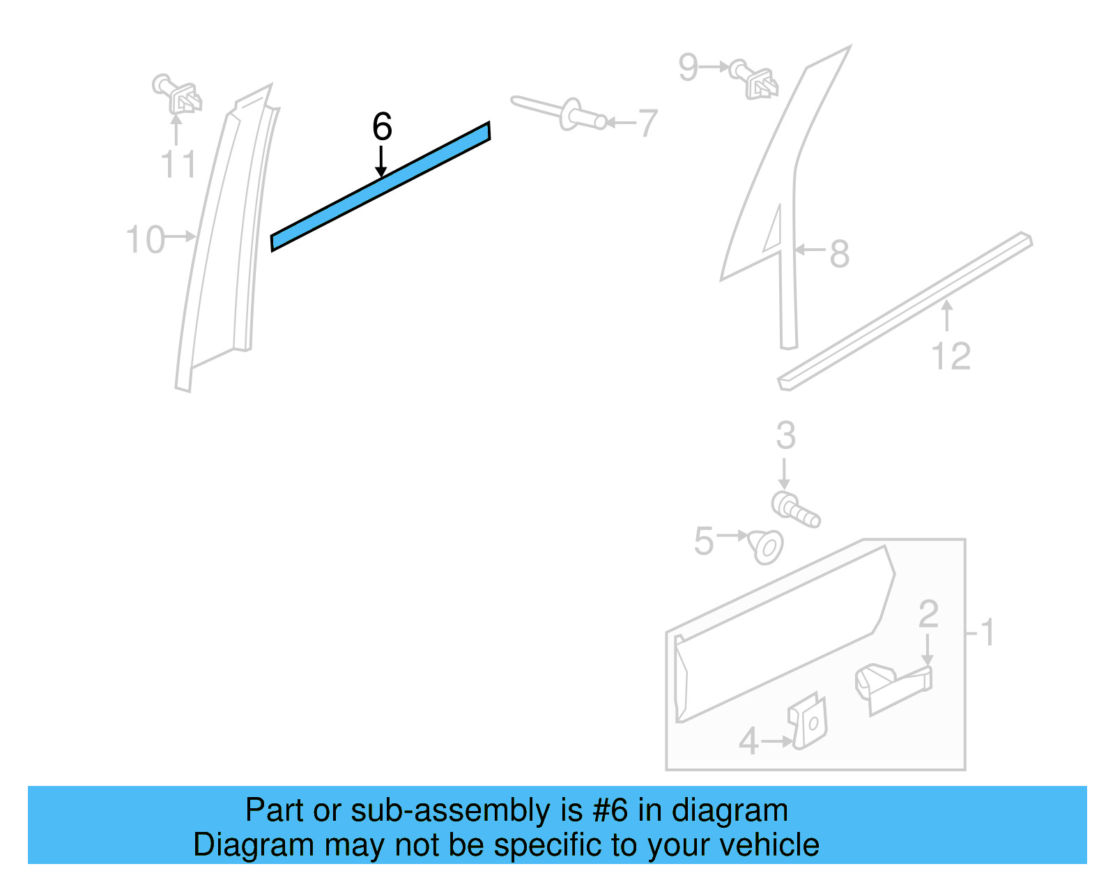Upper Molding 7P0-853-907-7Z7 - View 3