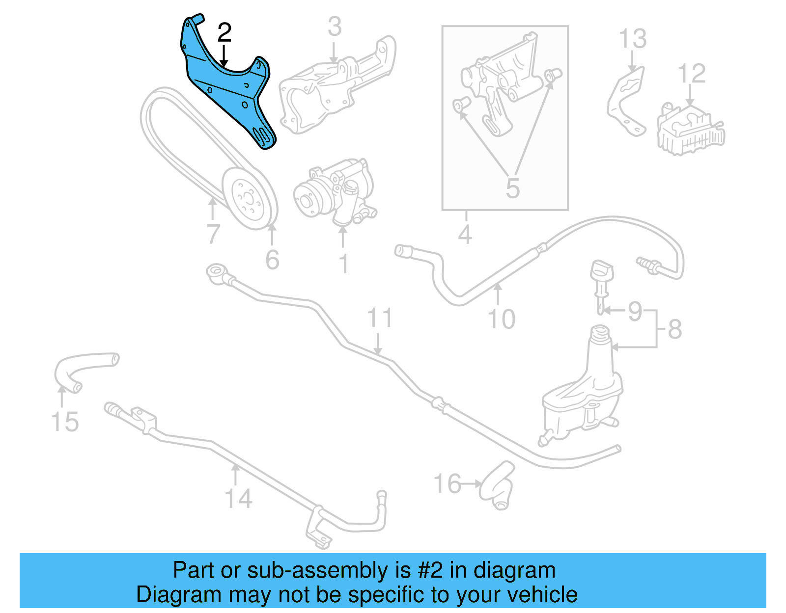 Power Steering Pump Front Bracket 037-145-544-B