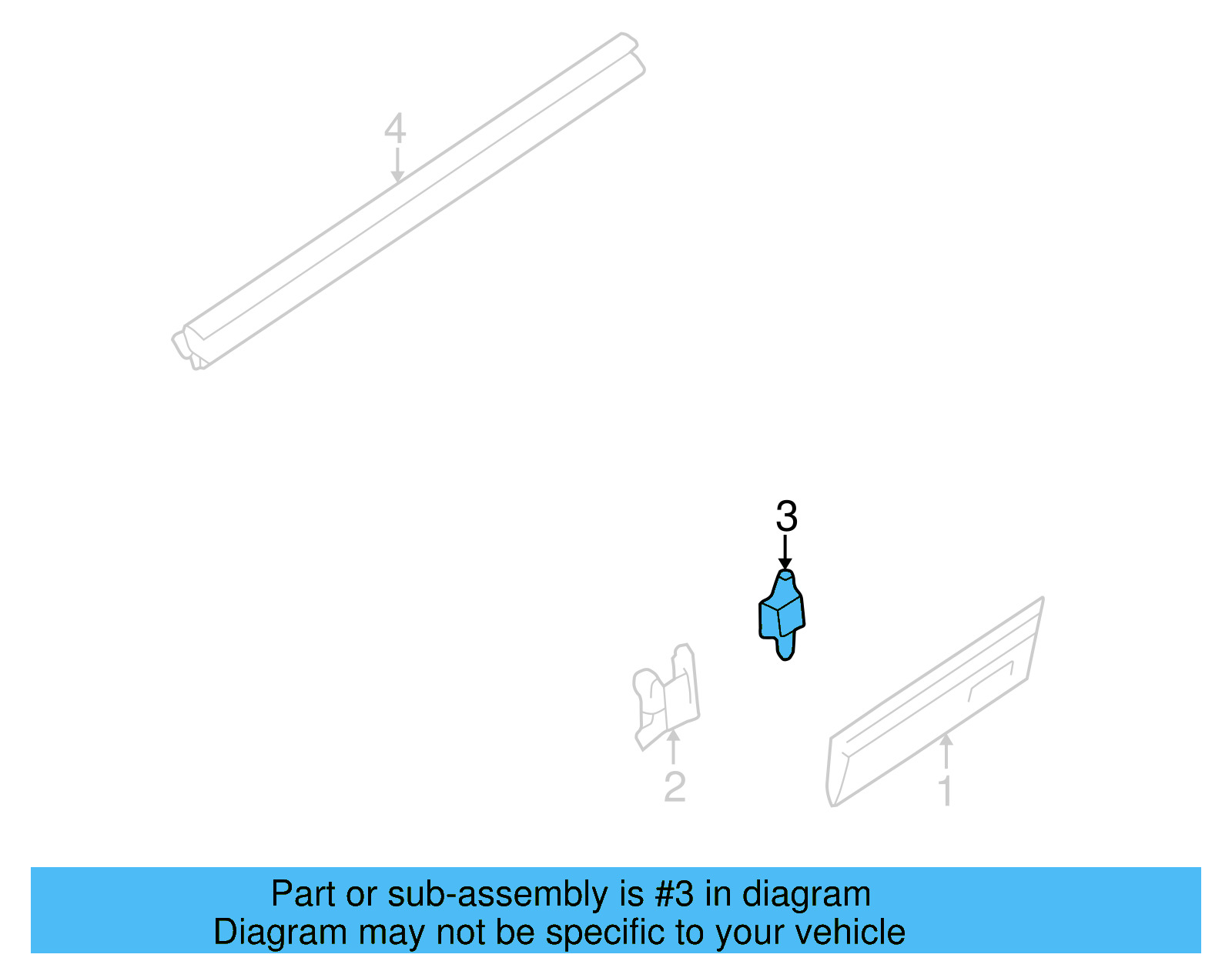 Side Molding Clip 1H0-853-585-A - View 4