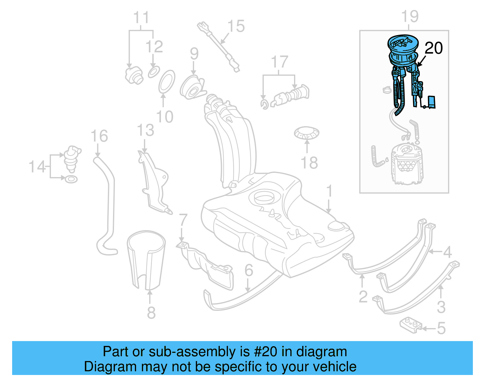 Fuel Gauge Sending Unit 1H0-919-670 - View 5
