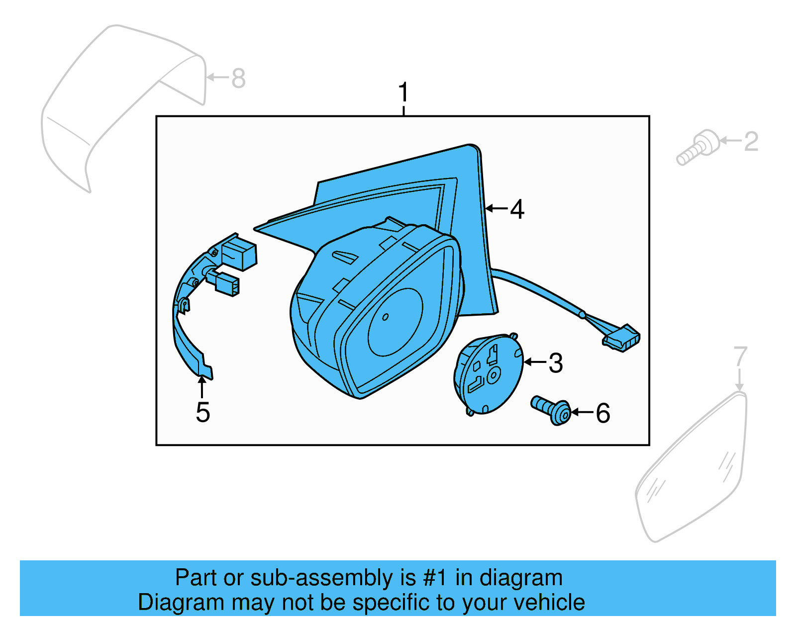 Mirror Assembly 561-857-508-R-9B9 - View 5