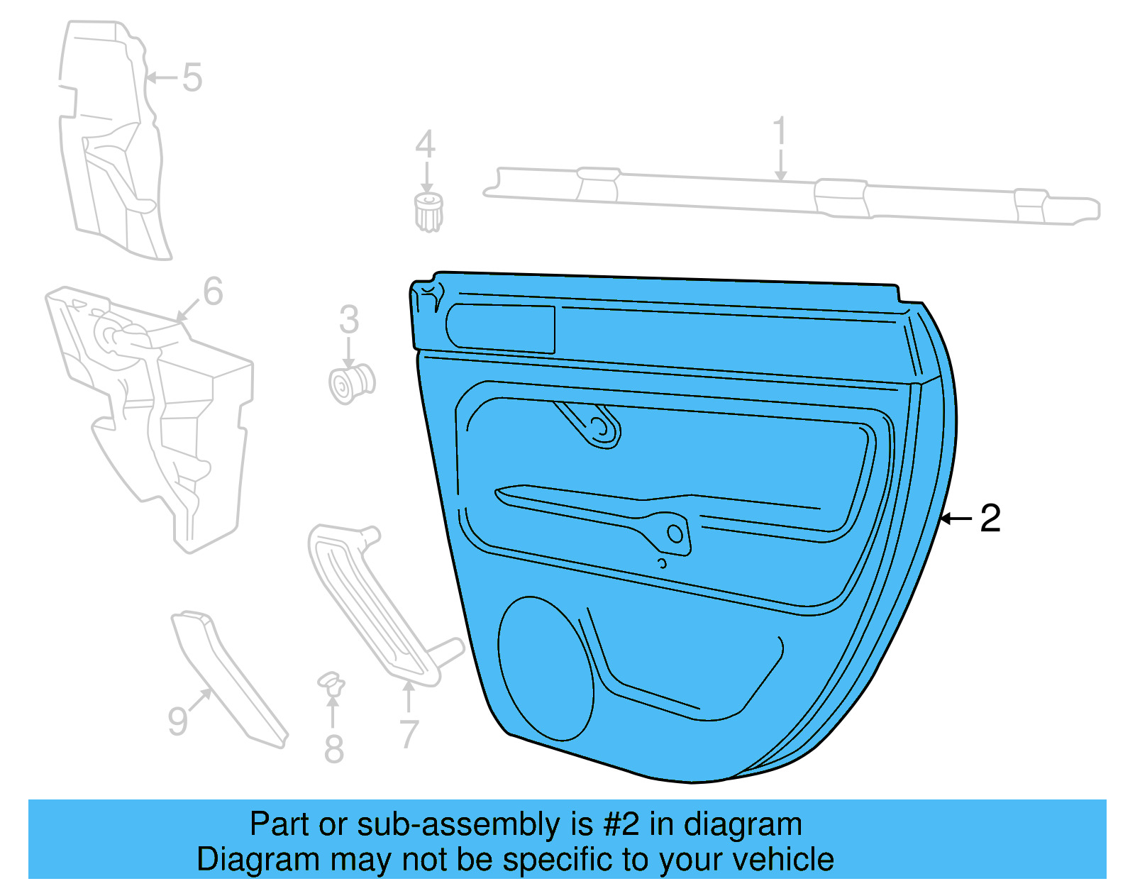 Door Trim Panel 3B5-867-212-AB-EWM - View 4