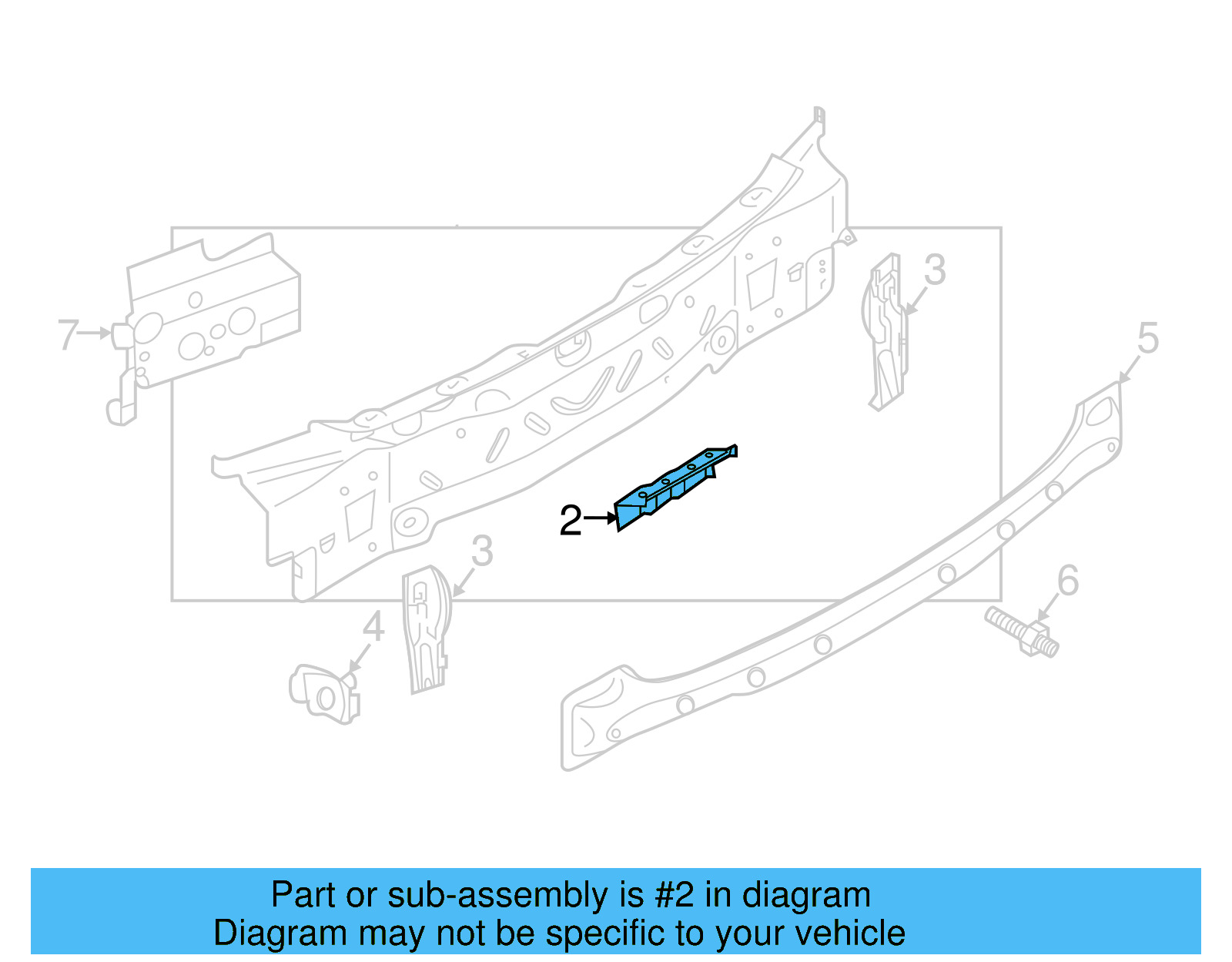 Rear Body Panel Center Bracket 5NA-813-323 - View 4