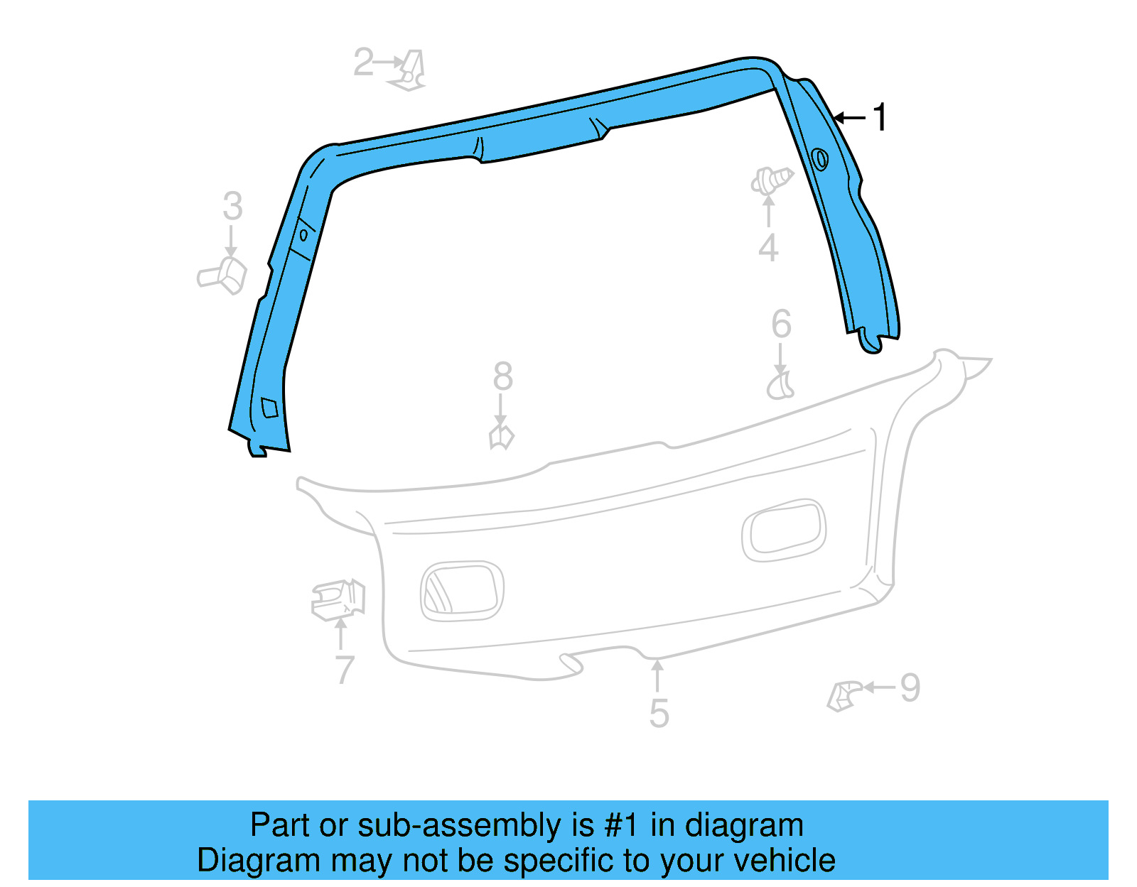 Upper Trim 1J6-867-603-F-B41 - View 3