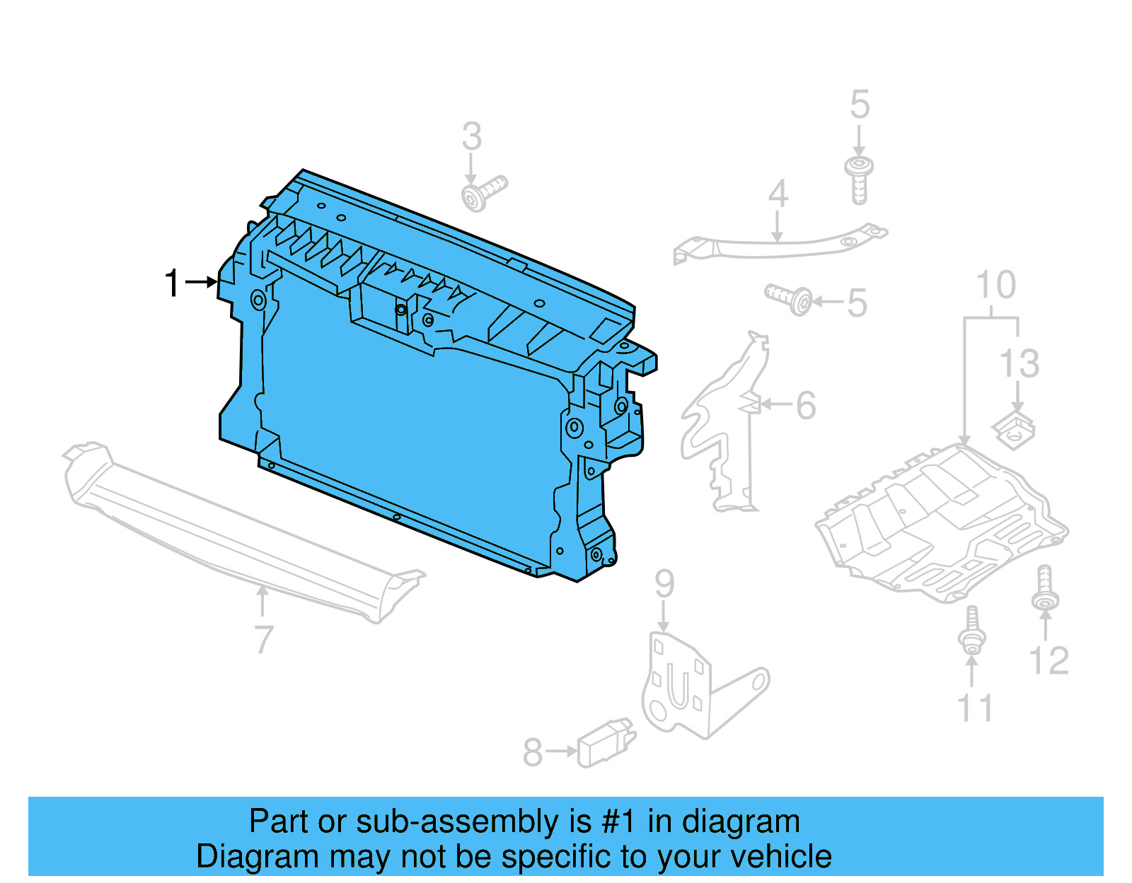 Radiator Support 5N0-805-588-F - View 9