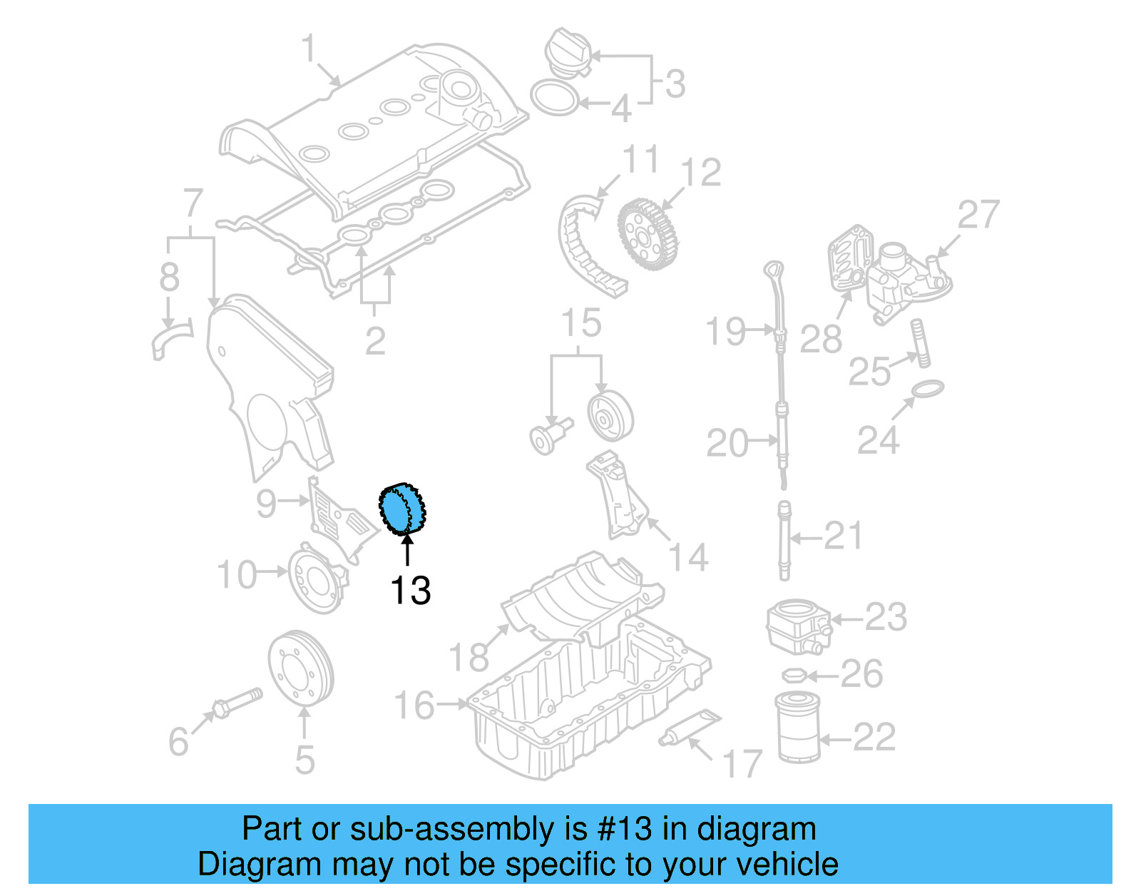 Crankshaft Gear 06A-105-263-E - View 3