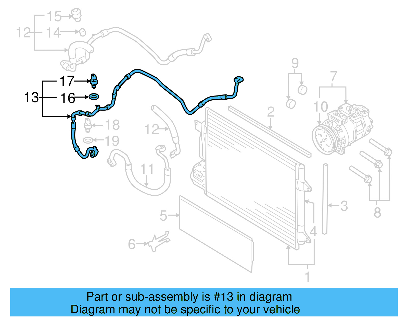 A/C Refrigerant Liquid Hose 1K0-820-741-CN - View 7