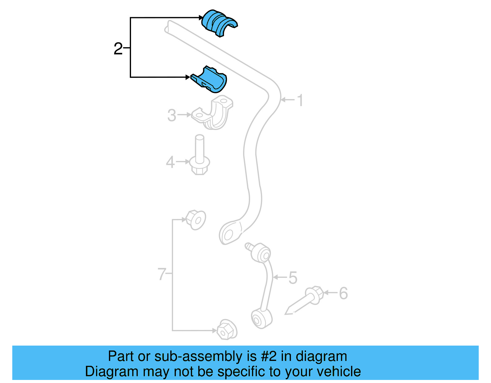 Stabilizer Bar Bushing 7P0-511-413-A - View 2