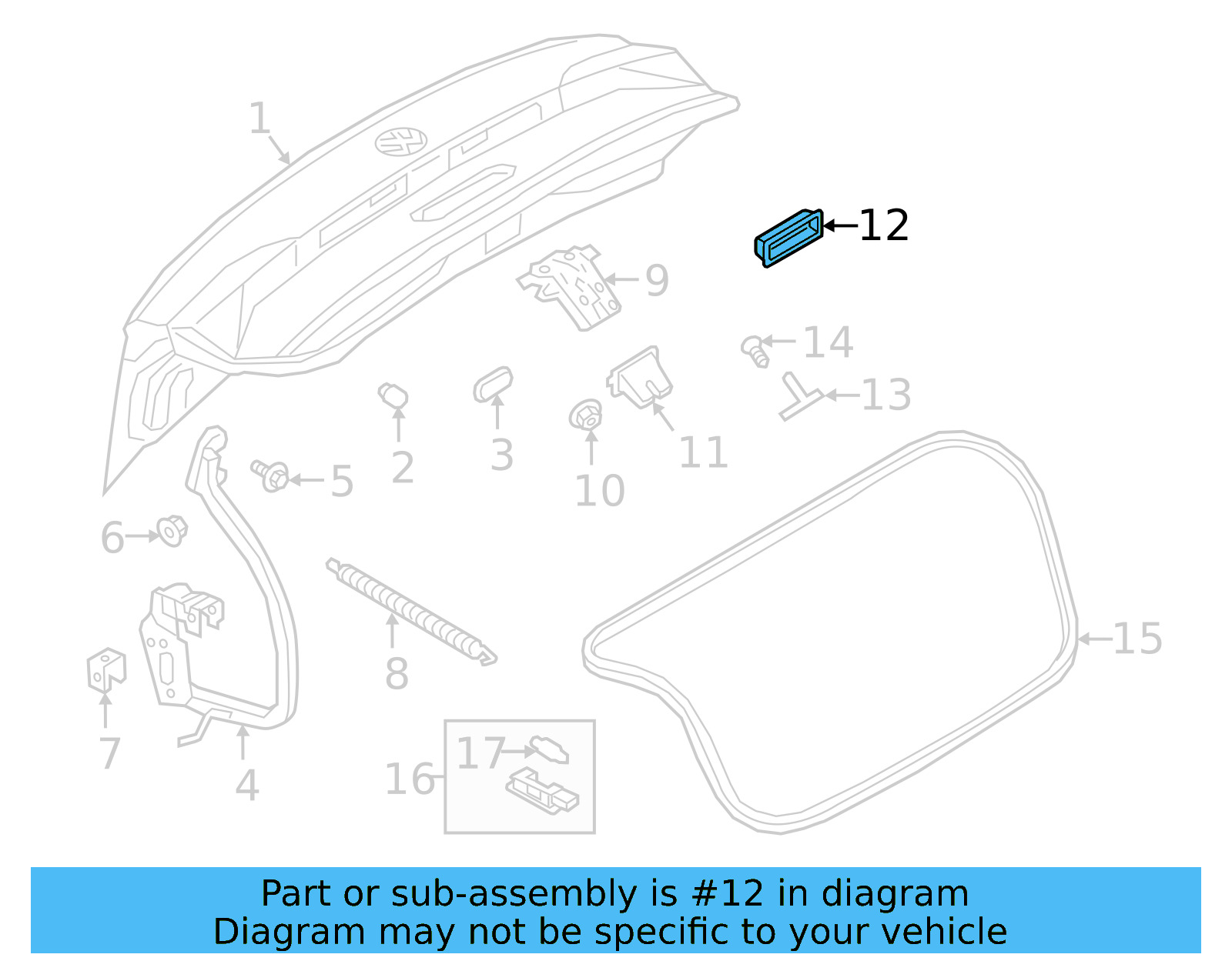 Trunk Lid Release Switch 17A-827-566 - View 4