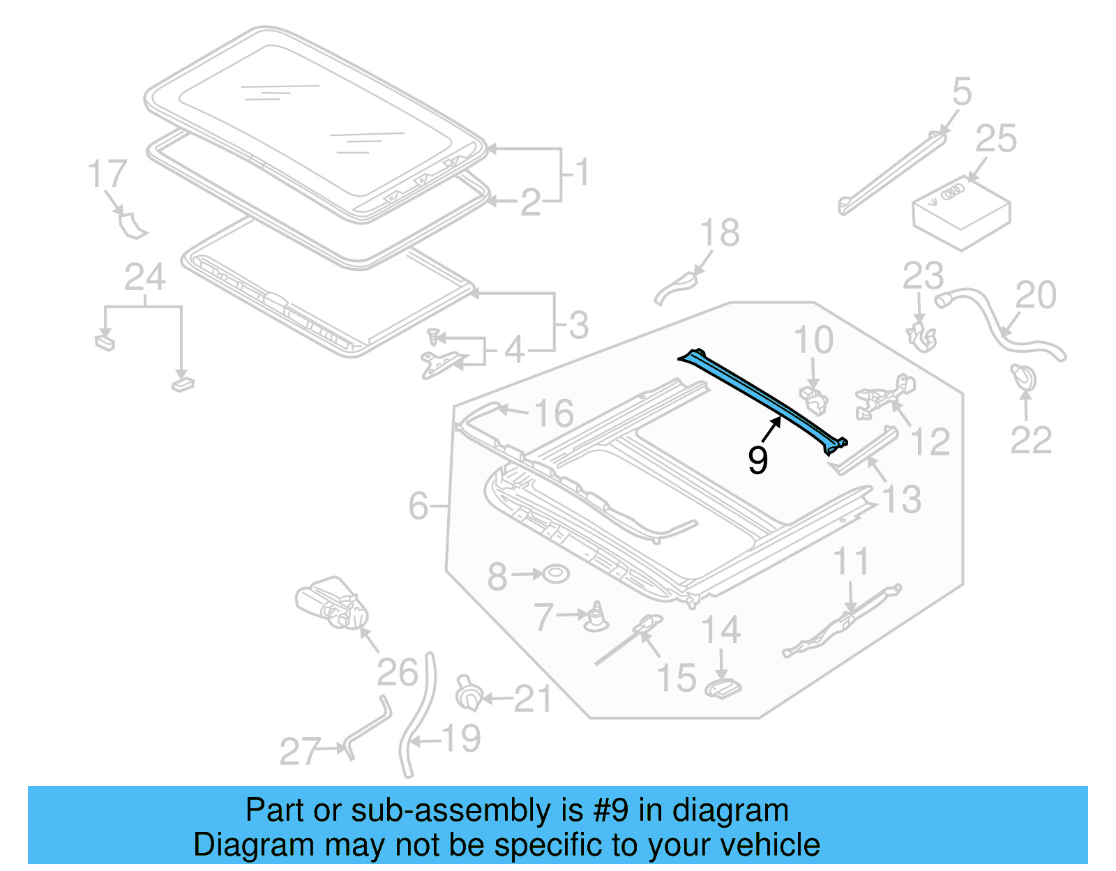Sunroof Drip Rail 7L0-877-519 - View 4