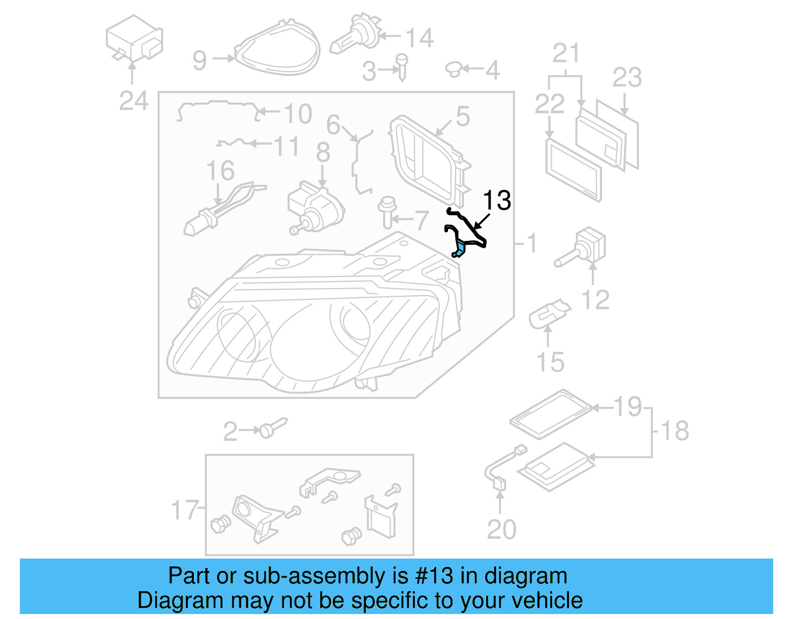 Low Beam Bulb Retainer Spring 3D0-941-160-A - View 7