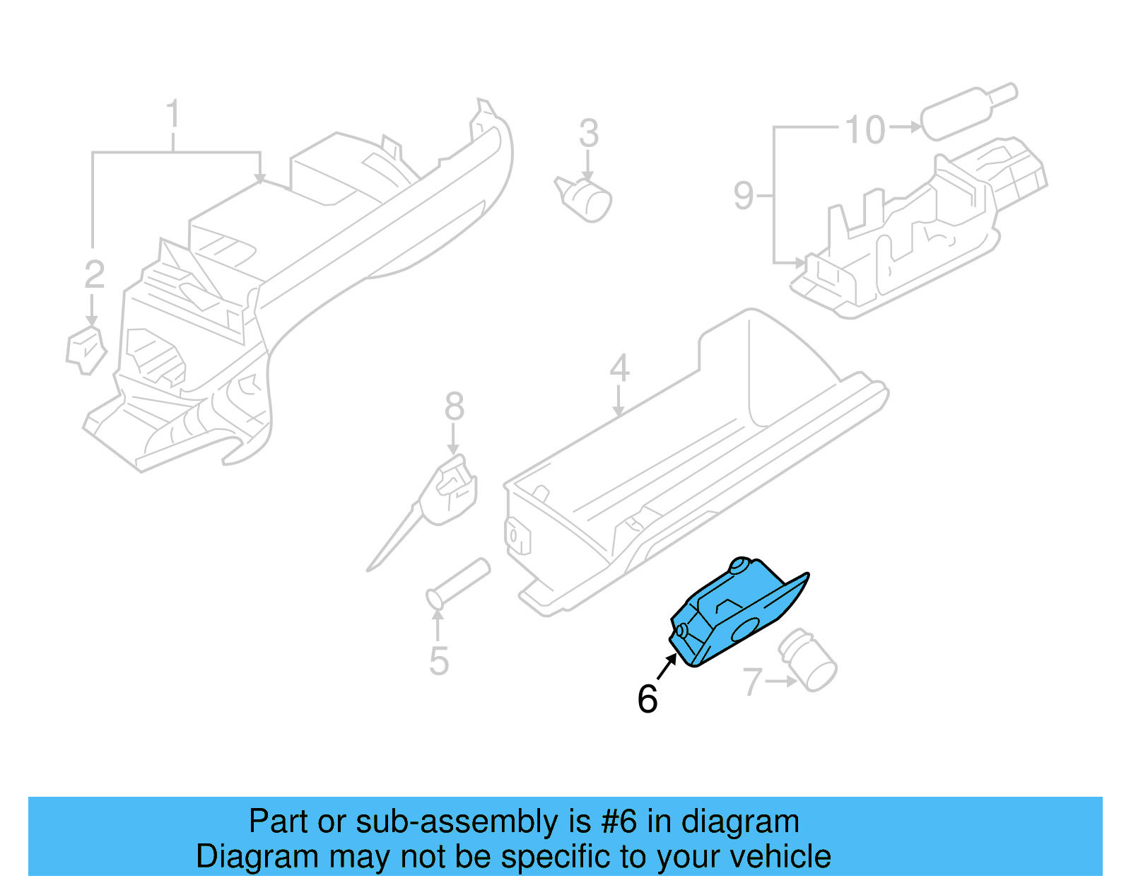 Glove Box Handle 5C7-857-147-B-H67 - View 9