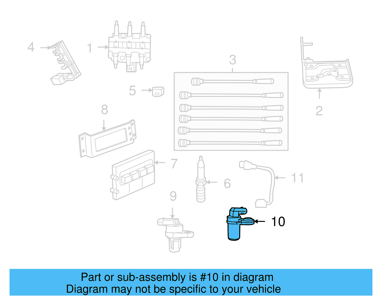 Crankshaft Position Sensor 7B0-906-433-C - View 4