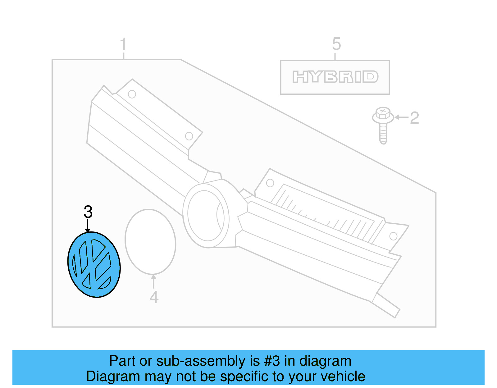 Grille Emblem 5C6-853-601-D-LIP - View 16