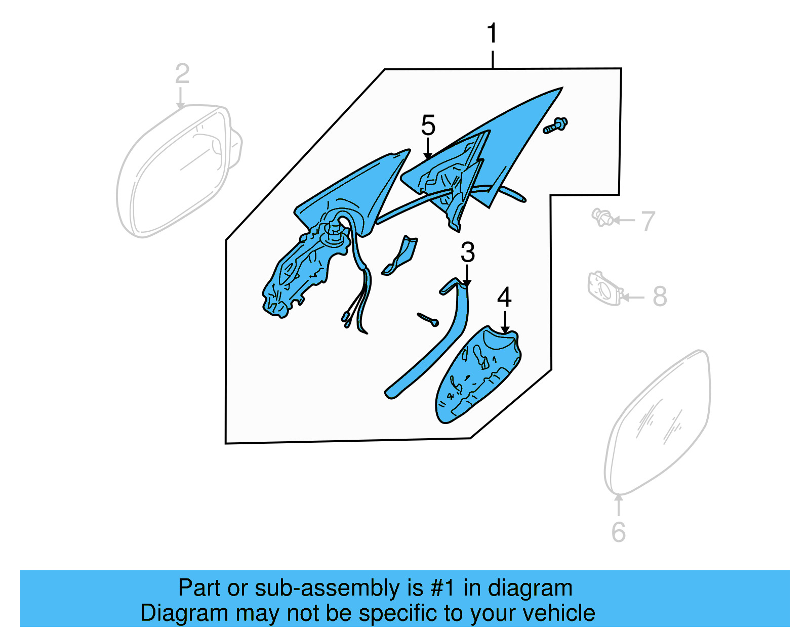 Door Mirror Housing 1J1-857-508-K-01C - View 4