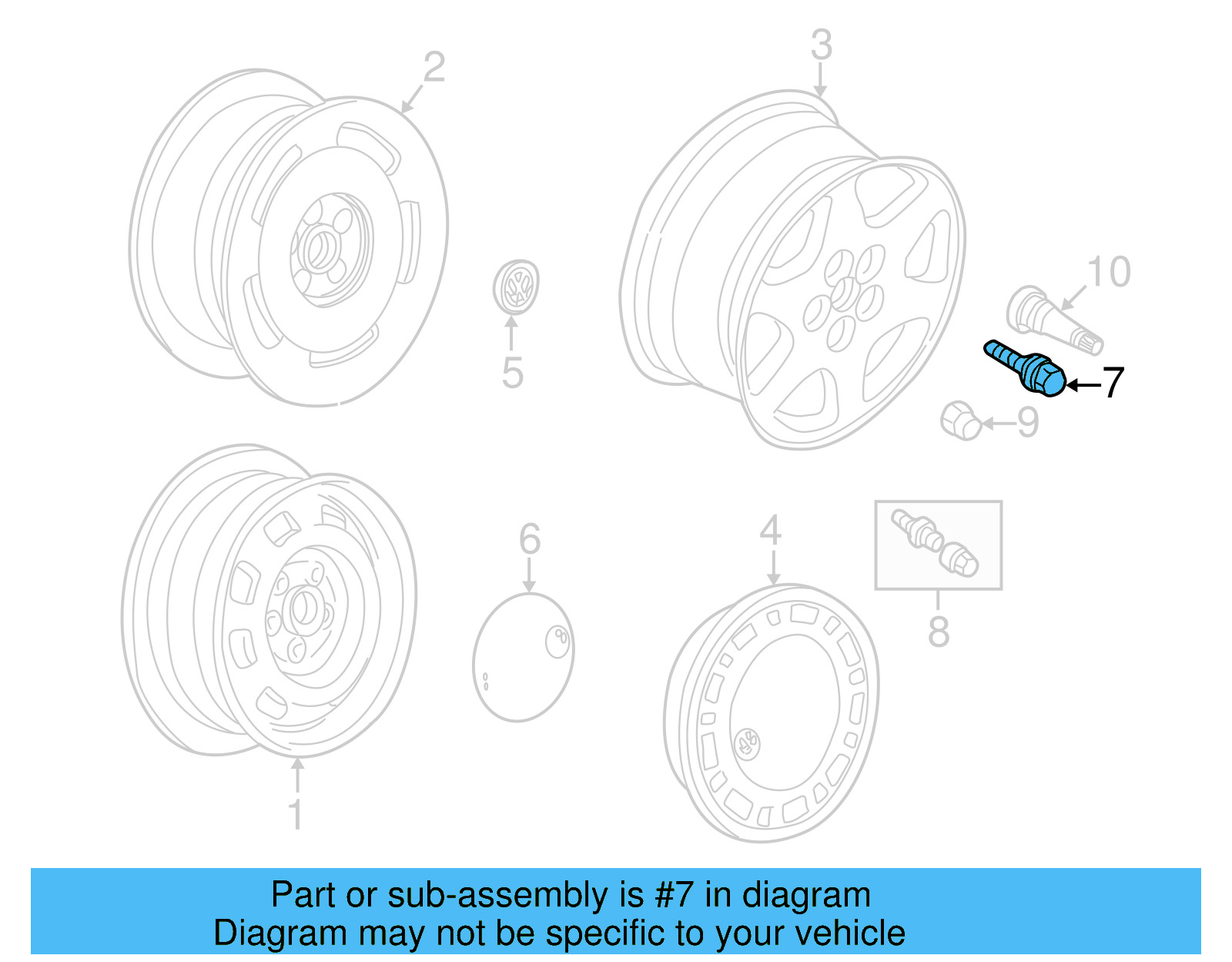 Wheel Bolt 7M3-601-139-B - View 8