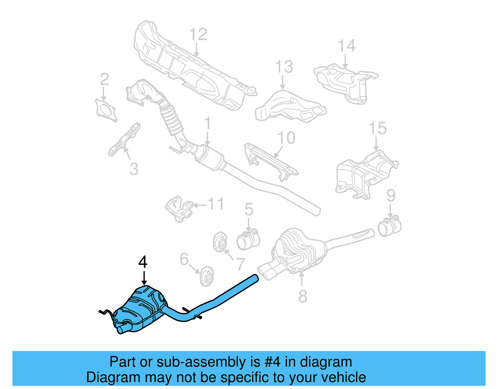 Muffler & Pipe 1K0-253-209-AM - View 3
