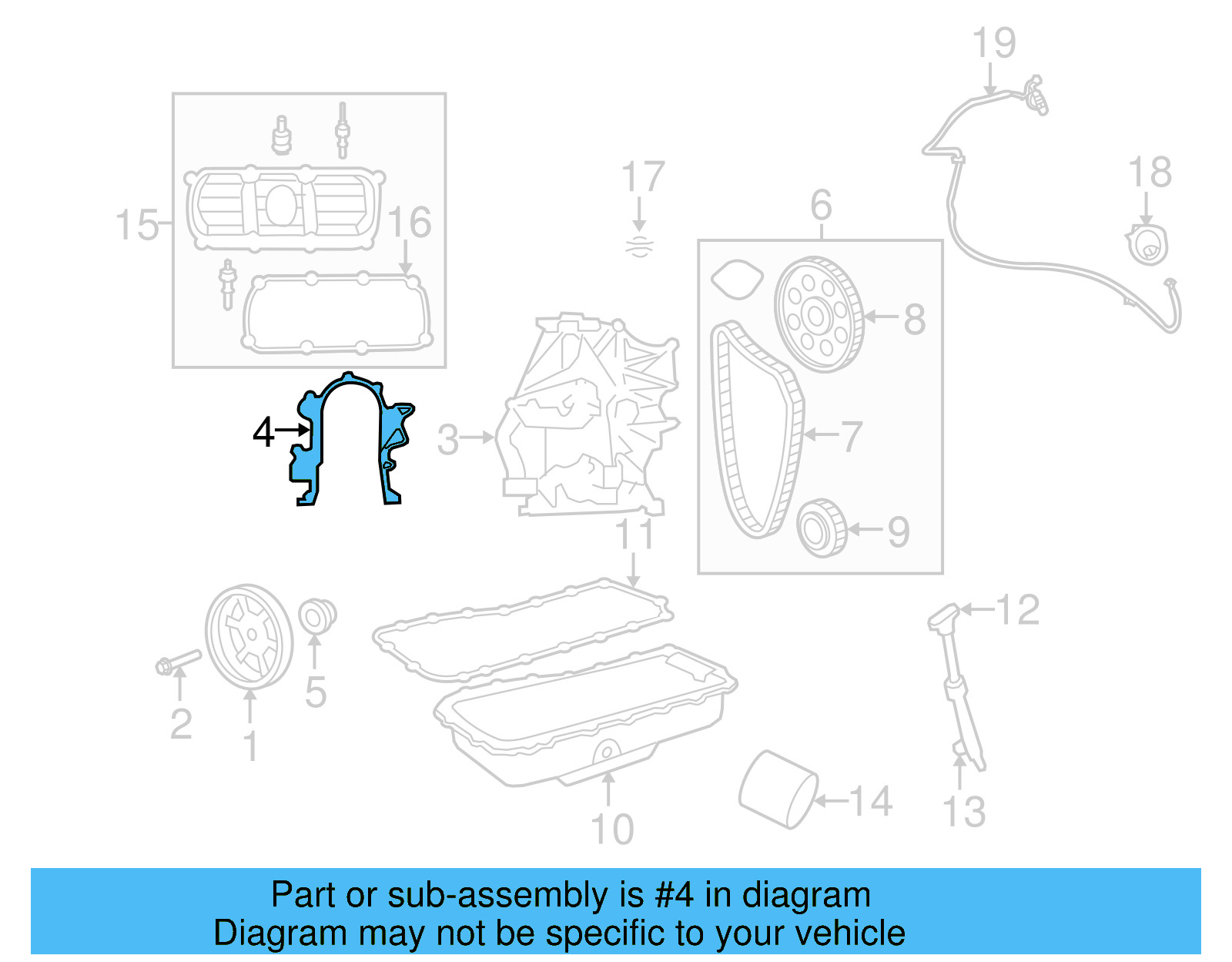 Timing Cover Gasket 7B0-109-265 - View 4