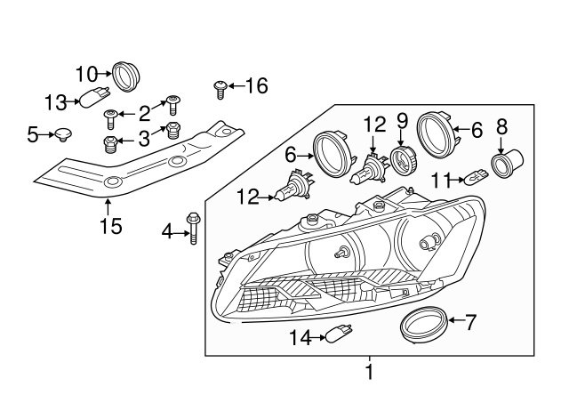 Headlamp Assembly Bolt N-910-953-01 - View 11