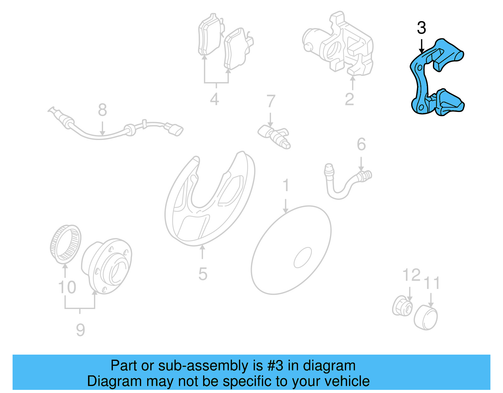 Caliper Mount Bracket 1H0-615-425 - View 6